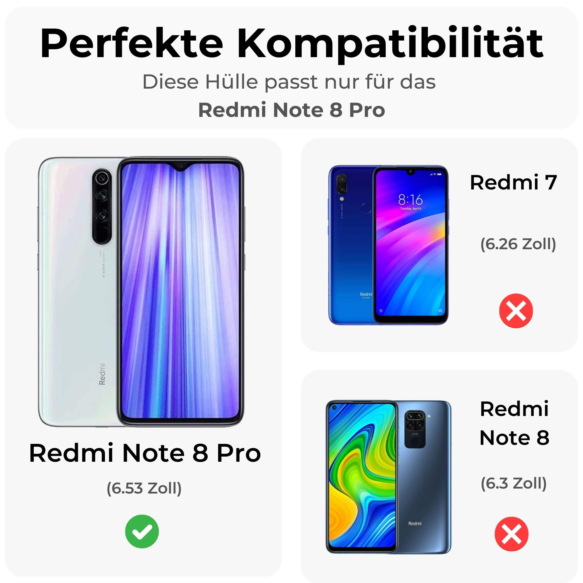betterfon Handyhülle für Xiaomi Hülle mit [Standfunktion][Kartenfächern], Bookstyle-Hülle: Magnetverschluss 3 Kartenfächer & Standfunktion