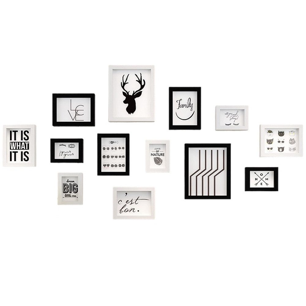 little dove Einzelrahmen 13er Bilderrahmen-Set Wohnzimmerwand Sofa-Hintergr günstig online kaufen