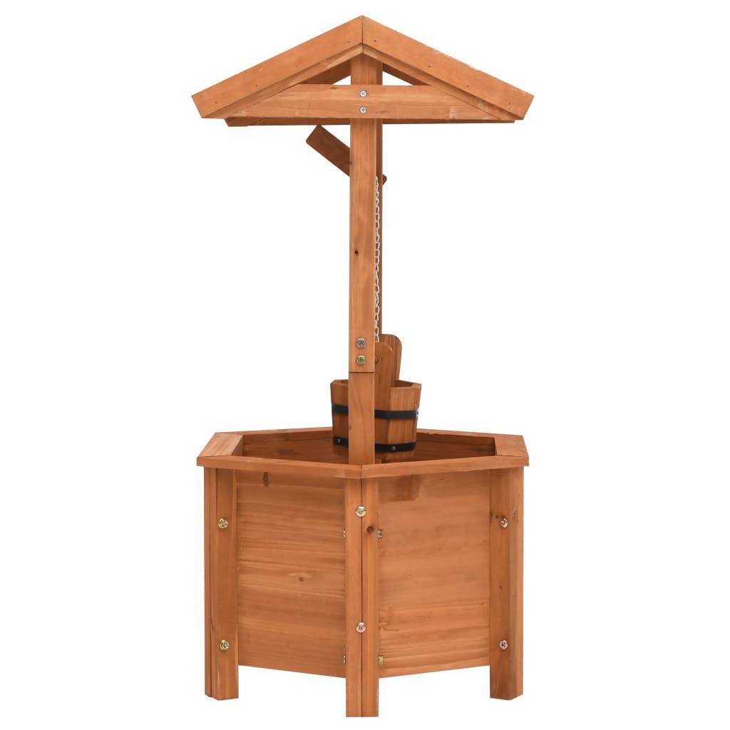 vidaXL Tierfigur Wunschbrunnen-Pflanzkübel 40x40x84 cm Tannenholz