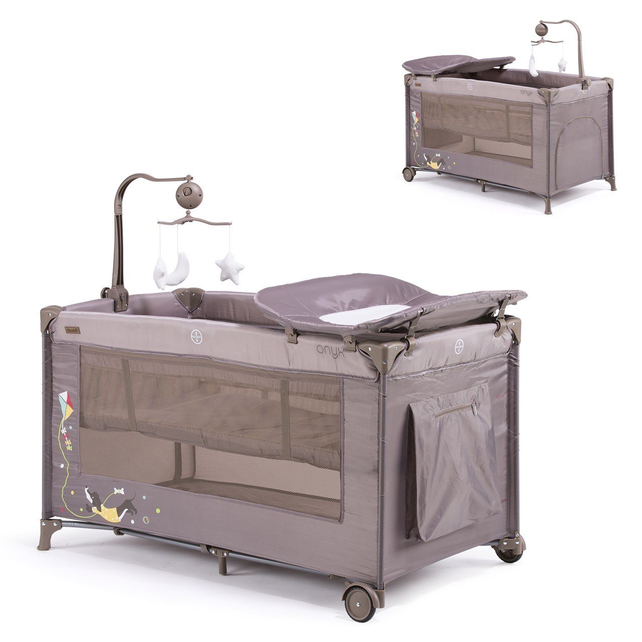 Chipolino Baby-Reisebett »Reisebett Laufstall Onyx«, Räder ...