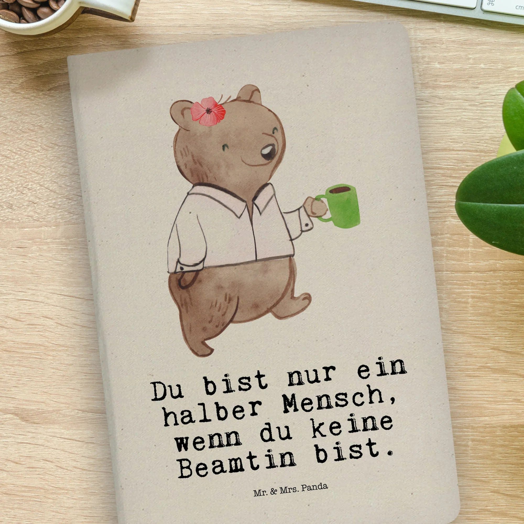 Thumbnail - Mr. & Mrs. Panda Notizbuch Beamtin Herz - Transparent - Geschenk, Verbeamtung, Mitarbeiter, Stof Mr. & Mrs. Panda, Echte...