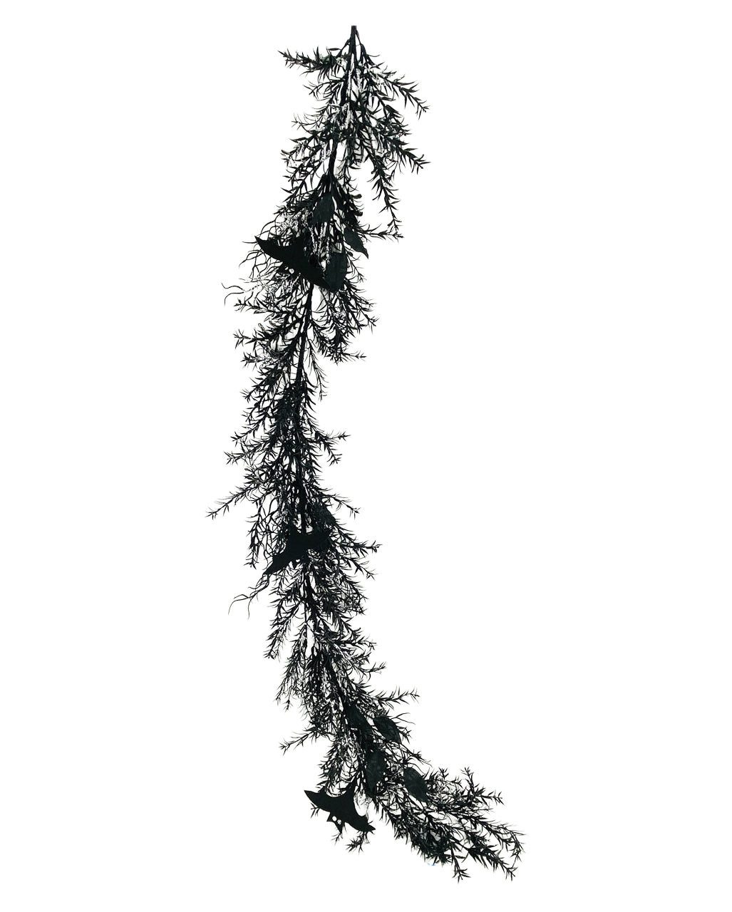 Horror-Shop Dekoobjekt Gothic Deko Girlande Schwarz – Halloween Pflanzen
