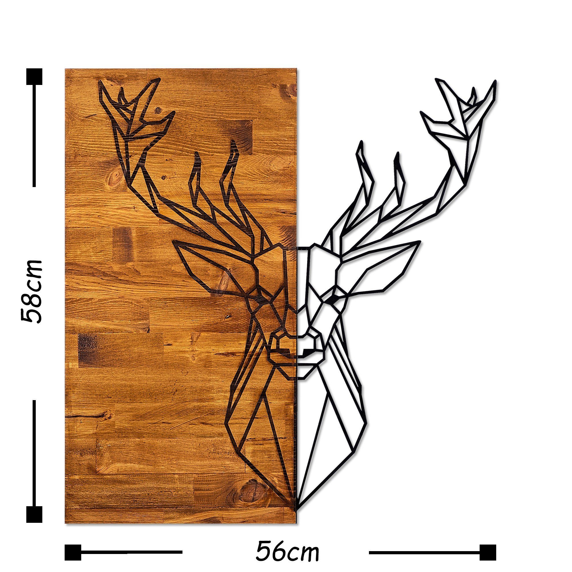 Deer1,: cm 56 Wanddekoobjekt Wallity, x 58 Wallity