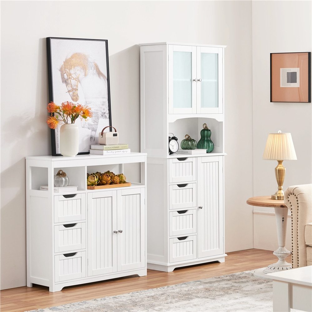 Yaheetech Hochschrank 63x30x165,5 cm Badezimmerschrank Küchenschrank günstig online kaufen