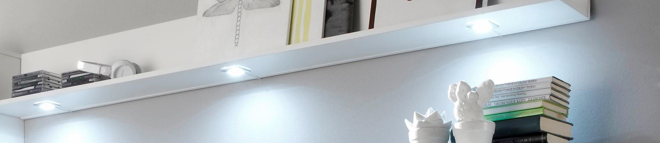 trendteam LED Unterbauleuchte, LED fest integriert, Kaltweiß, LED Unterbauspots mit kalt-weißem Licht - Mit Fußschalter