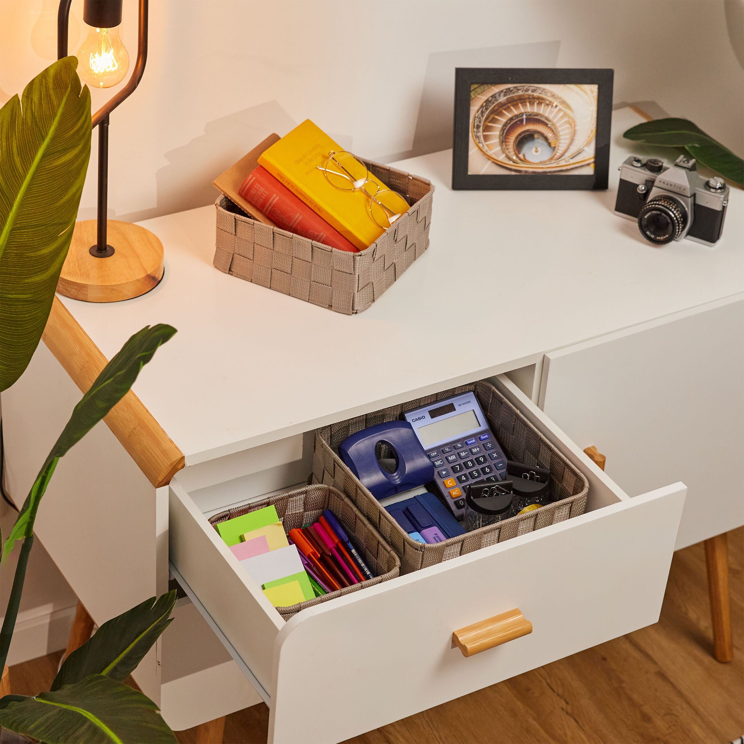 relaxdays Aufbewahrungskorb Grauer Aufbewahrungskorb 3er Set günstig online kaufen