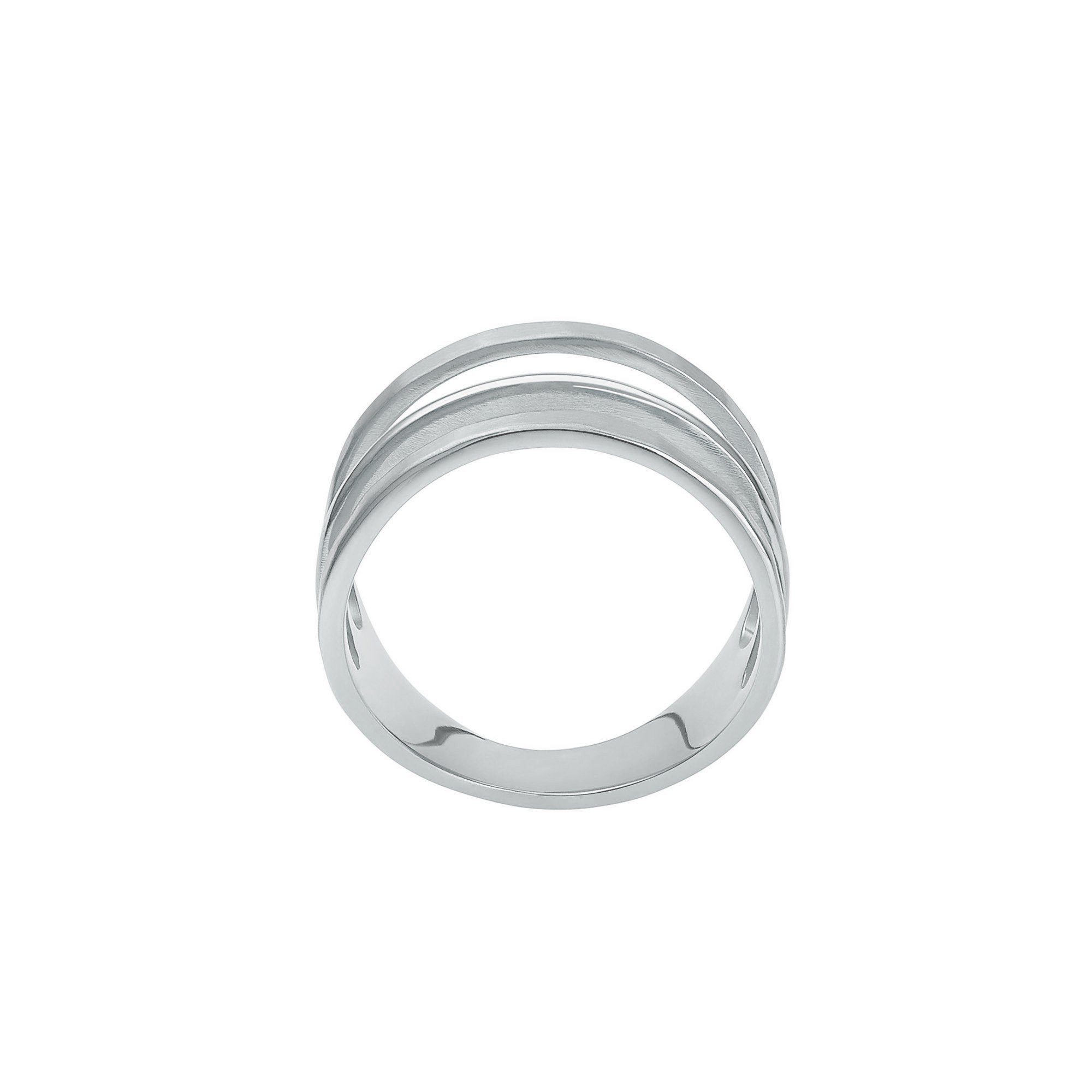 Heideman Fingerring Unda (Ring, silberfarben matt inkl. Stapelring 1-tlg., Geschenkverpackung)