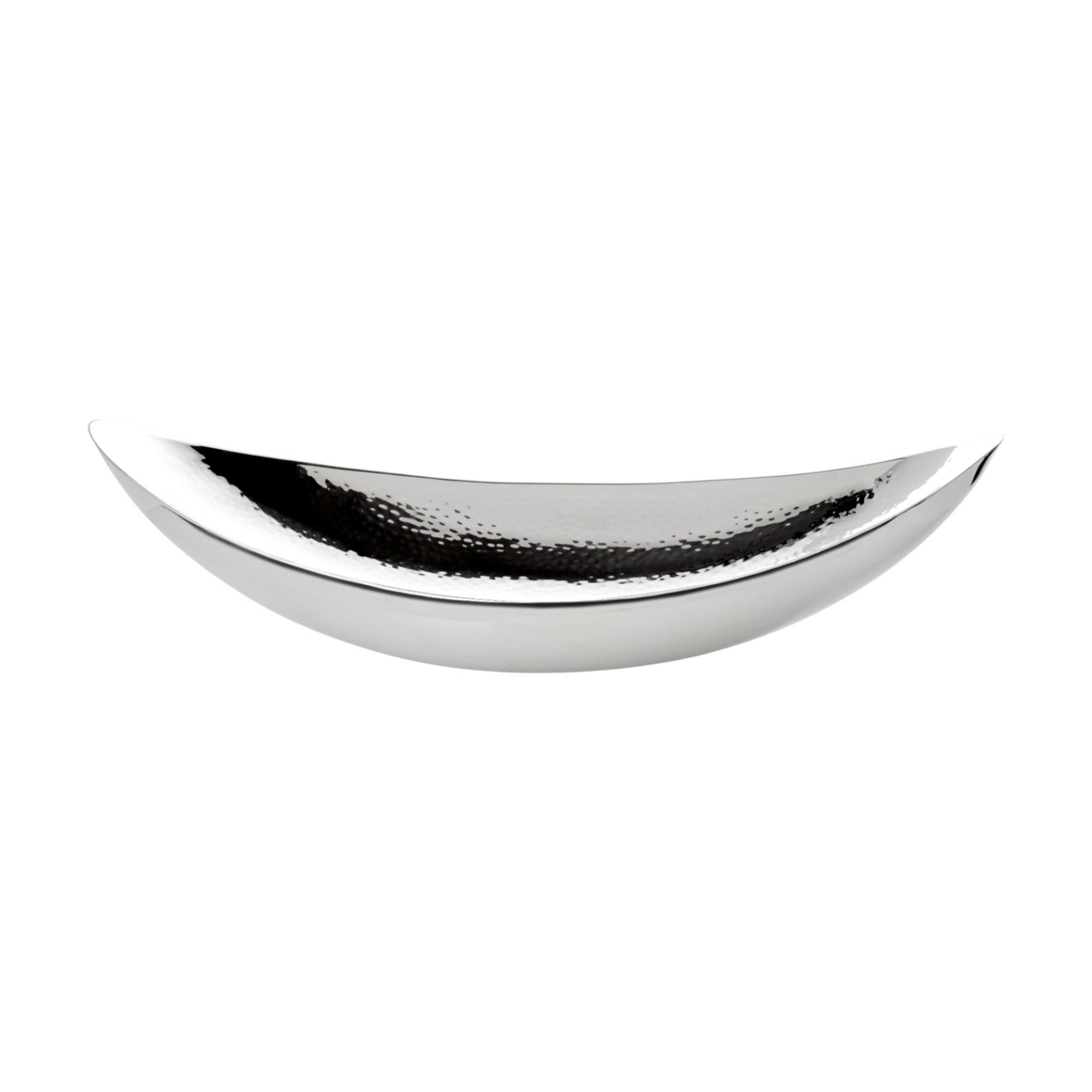EDZARD Servierschale Halifax, (Länge 40 cm), Edelstahl, hochglanzpoliert, fein gehämmert