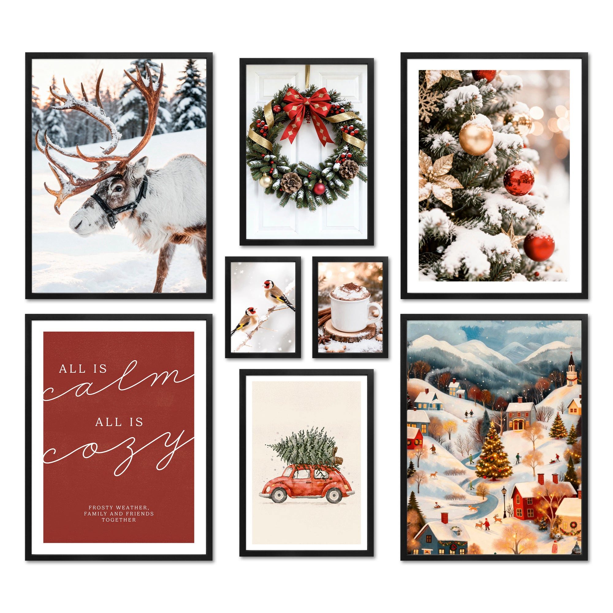 ARTFAVES Bilder-Collage Poster Set - CHRISTMAS HOLIDAYS - Deko Wandbilder W günstig online kaufen