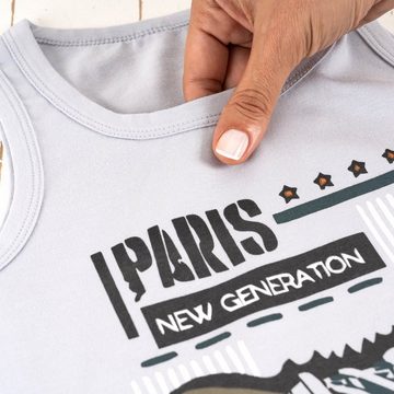 LOREZA Unterhemd 5 Jungen Unterhemden - Paris - Bunt (Set, 5-St)