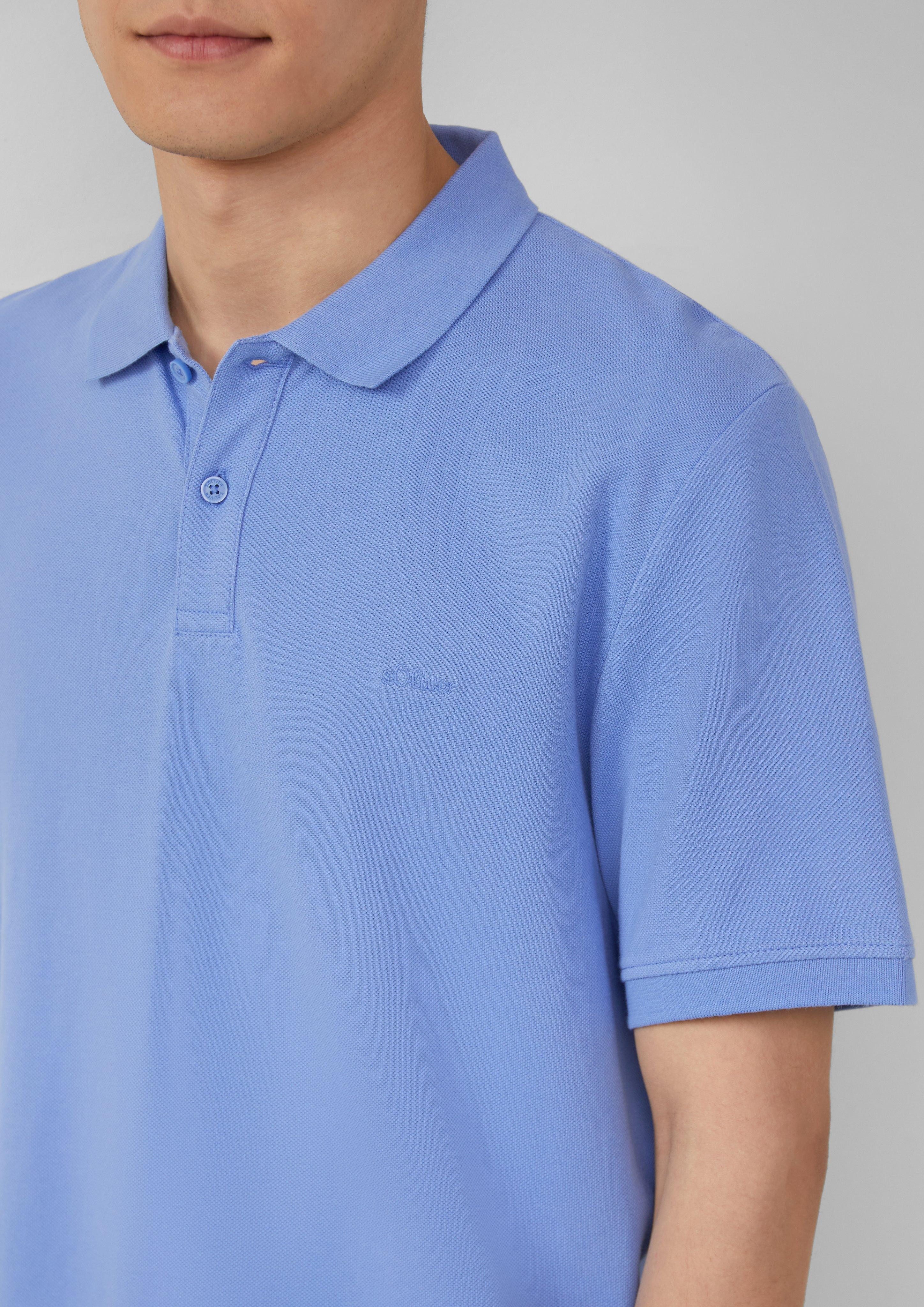 s.Oliver Kurzarmshirt Poloshirt aus Baumwollpiqué Logo günstig online kaufen