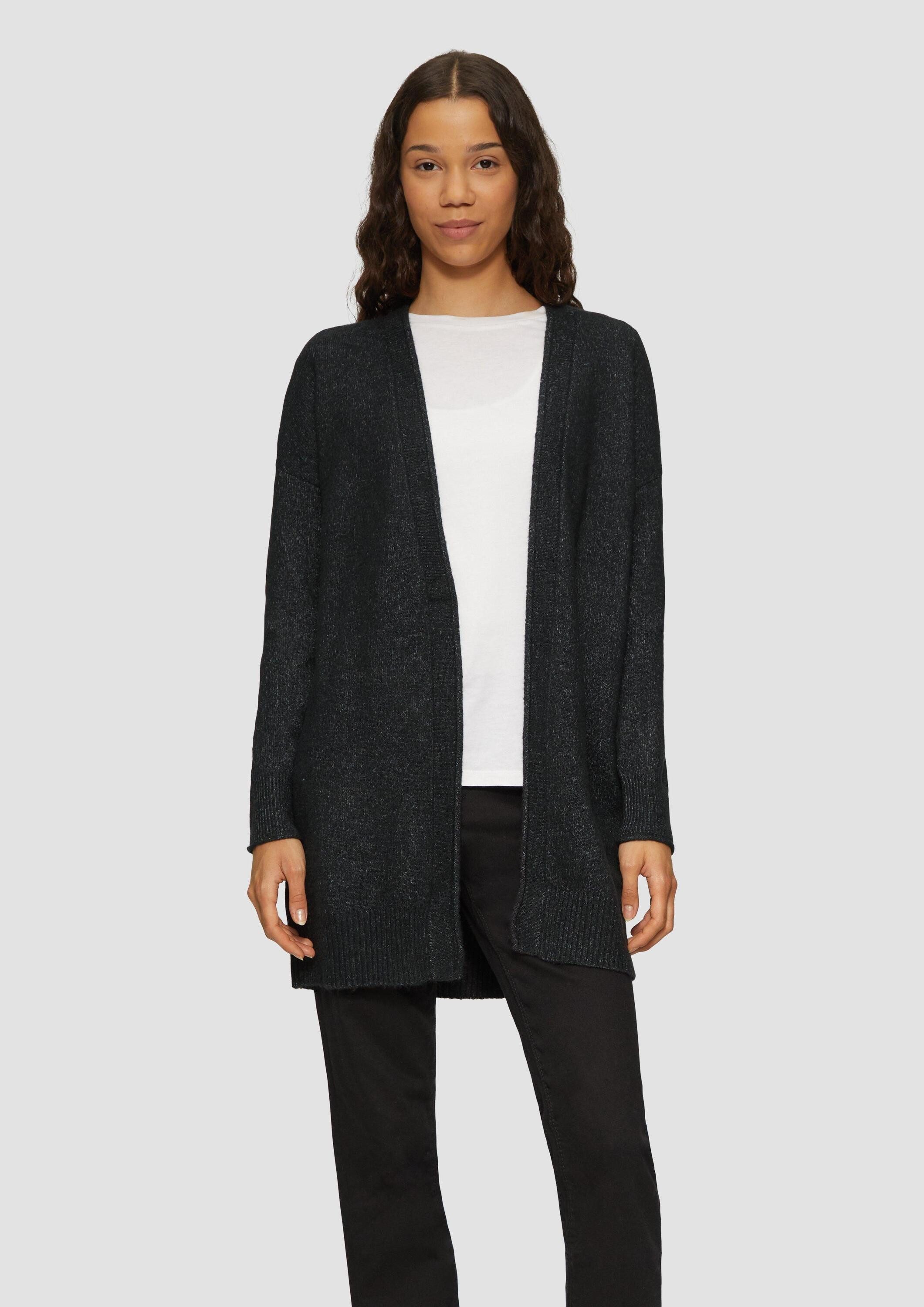 QS Cardigan Strickjacke Weiche Strickjacke mit Rollkante günstig online kaufen