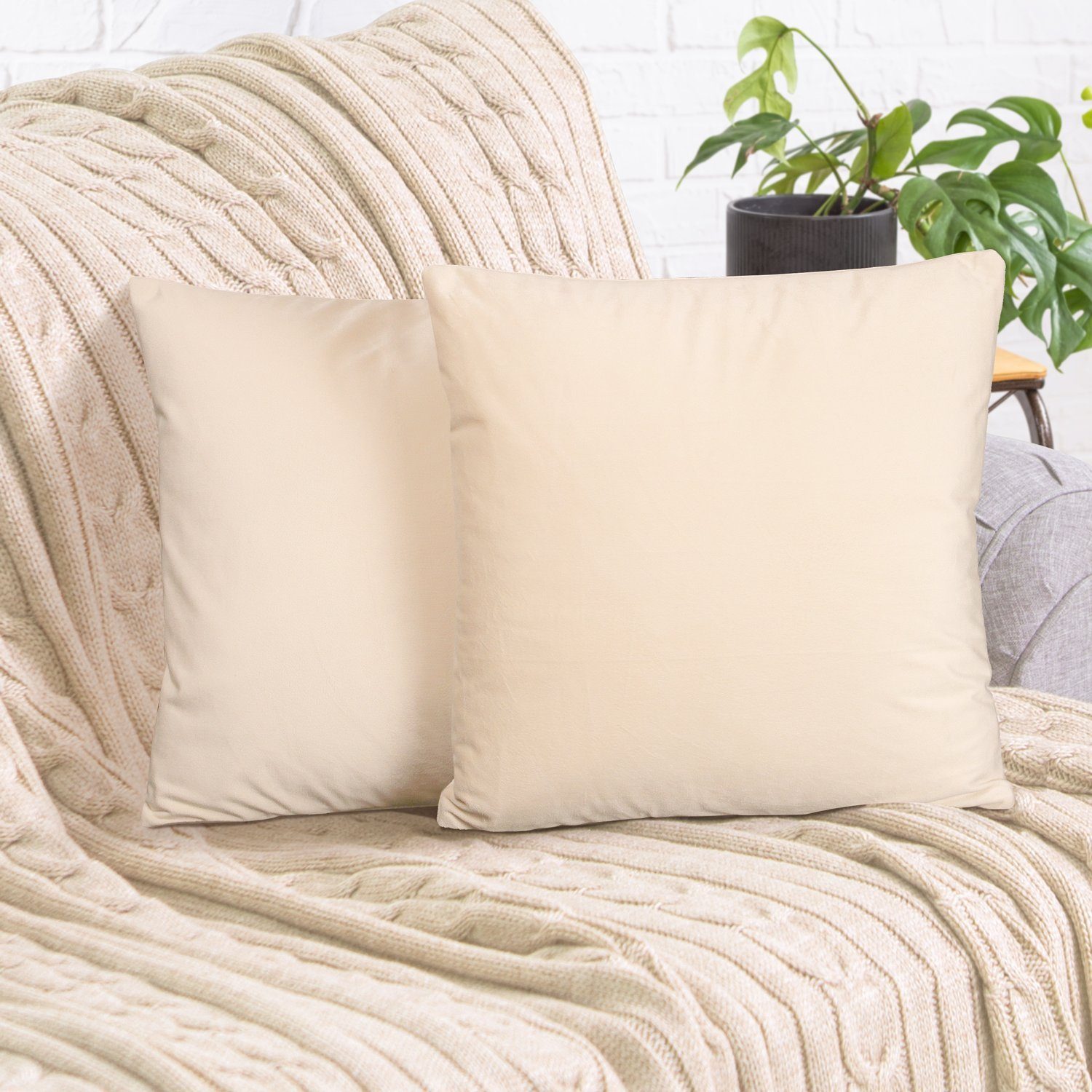 Bestlivings Kissenbezug Ellen - Über 100 Größen & Farben, Beige-creme 60cm