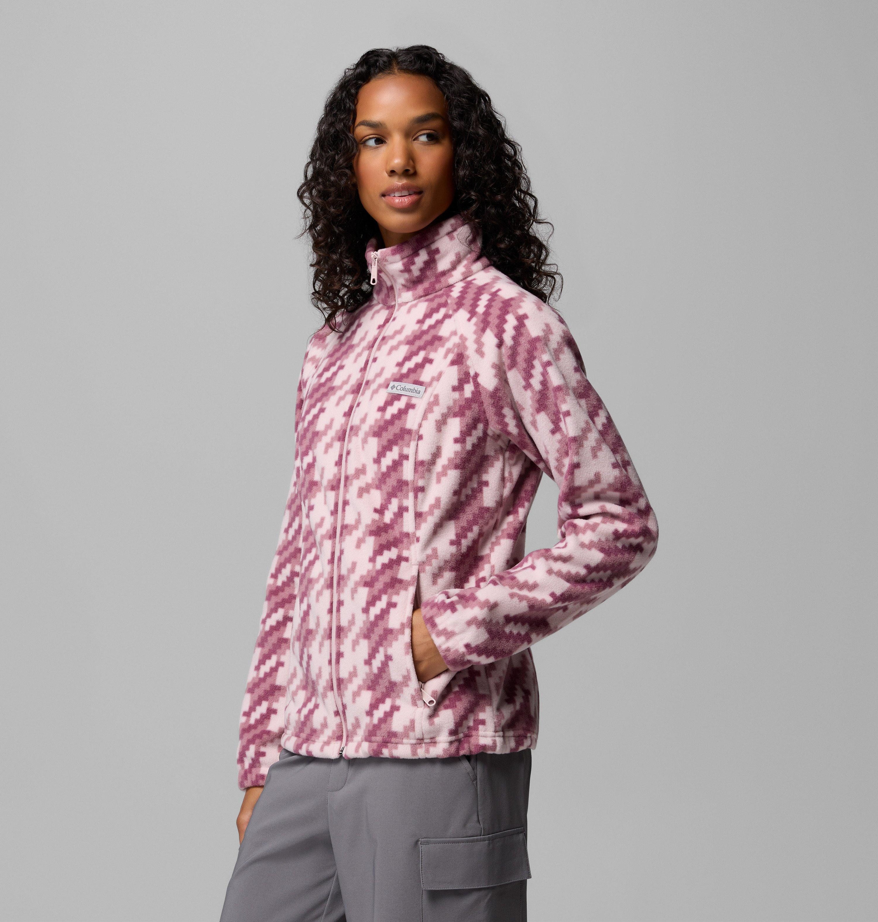Columbia Fleecejacke Benton Springs Printed Full Zip mit Reißverschluss, wasserabweisend, windabweisend, atmungsaktiv – Bild 2 von 5