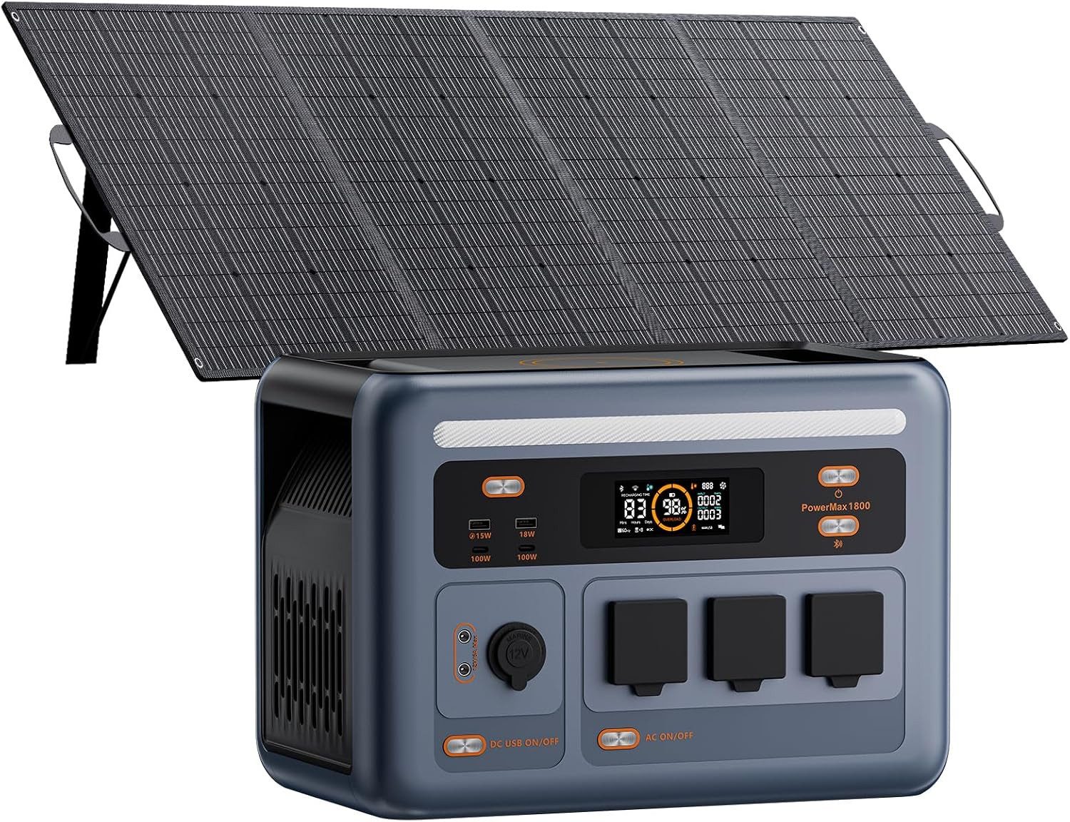 OSCAL Stromerzeuger Tragbare Powerstation 1024Wh LiFePO4 Batterie, 1800W AC (3600W Peak), 3,6 in kW, (1-tlg), Solar Generator für Camping, Wohnwagen, Notstrom zu Hause