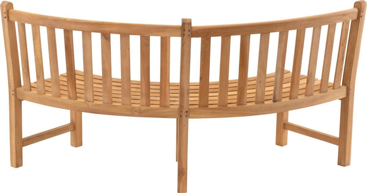 Lesli Living Gartenbank Gartenbank Bank rund Teak-Holz 200x53x92cm