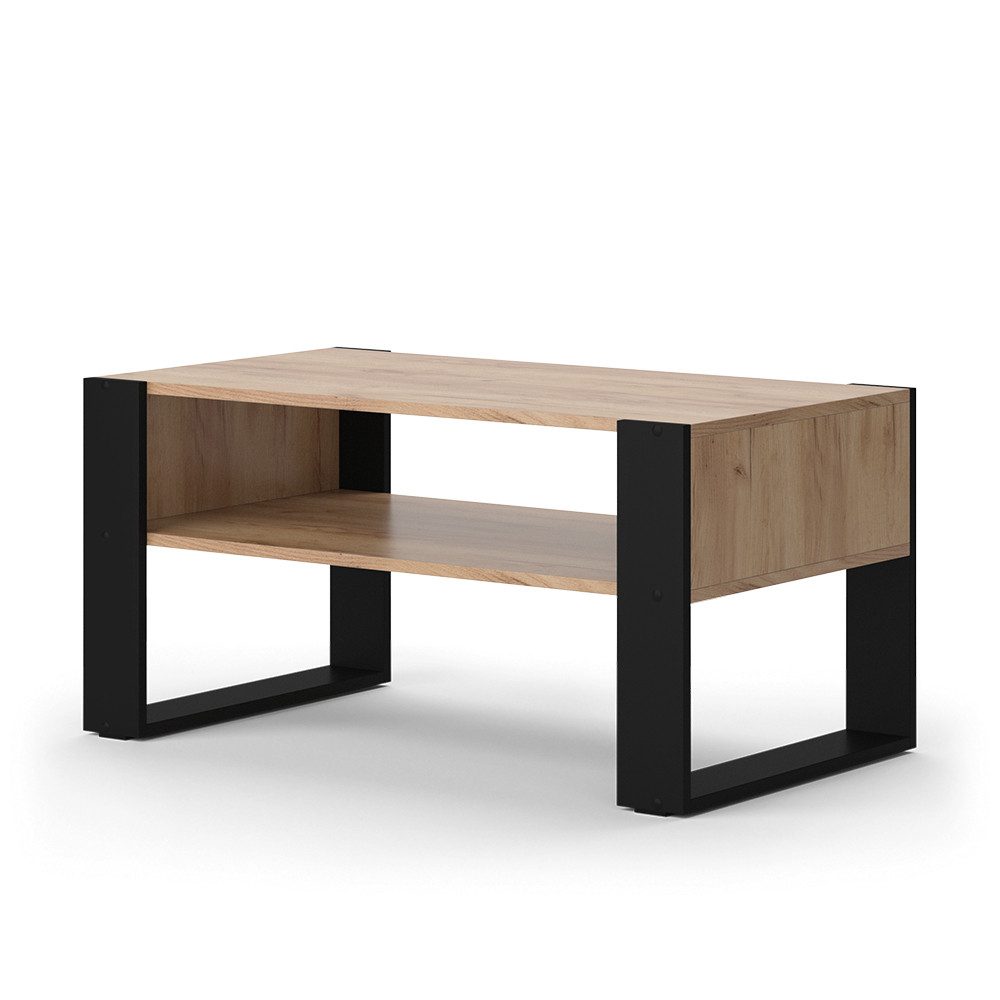 Vicco Couchtisch Olli, Goldkraft Eiche/Schwarz, 92 günstig online kaufen