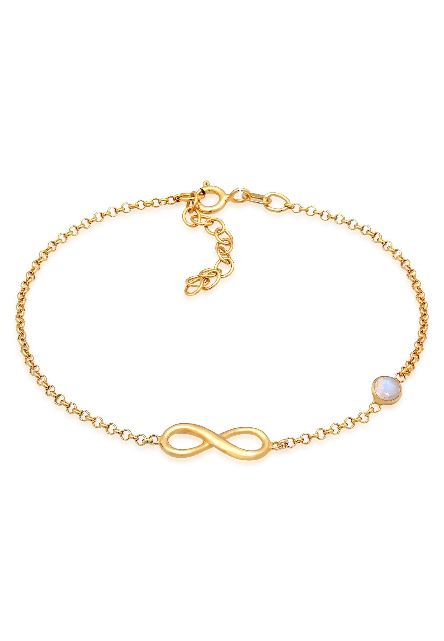 Elli Armband Infinity Unendlich Zeichen Gold Mondstein 925 Silber