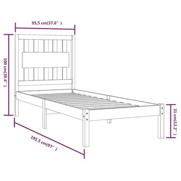 vidaXL Bett Massivholzbett Kiefer 90x190 cm