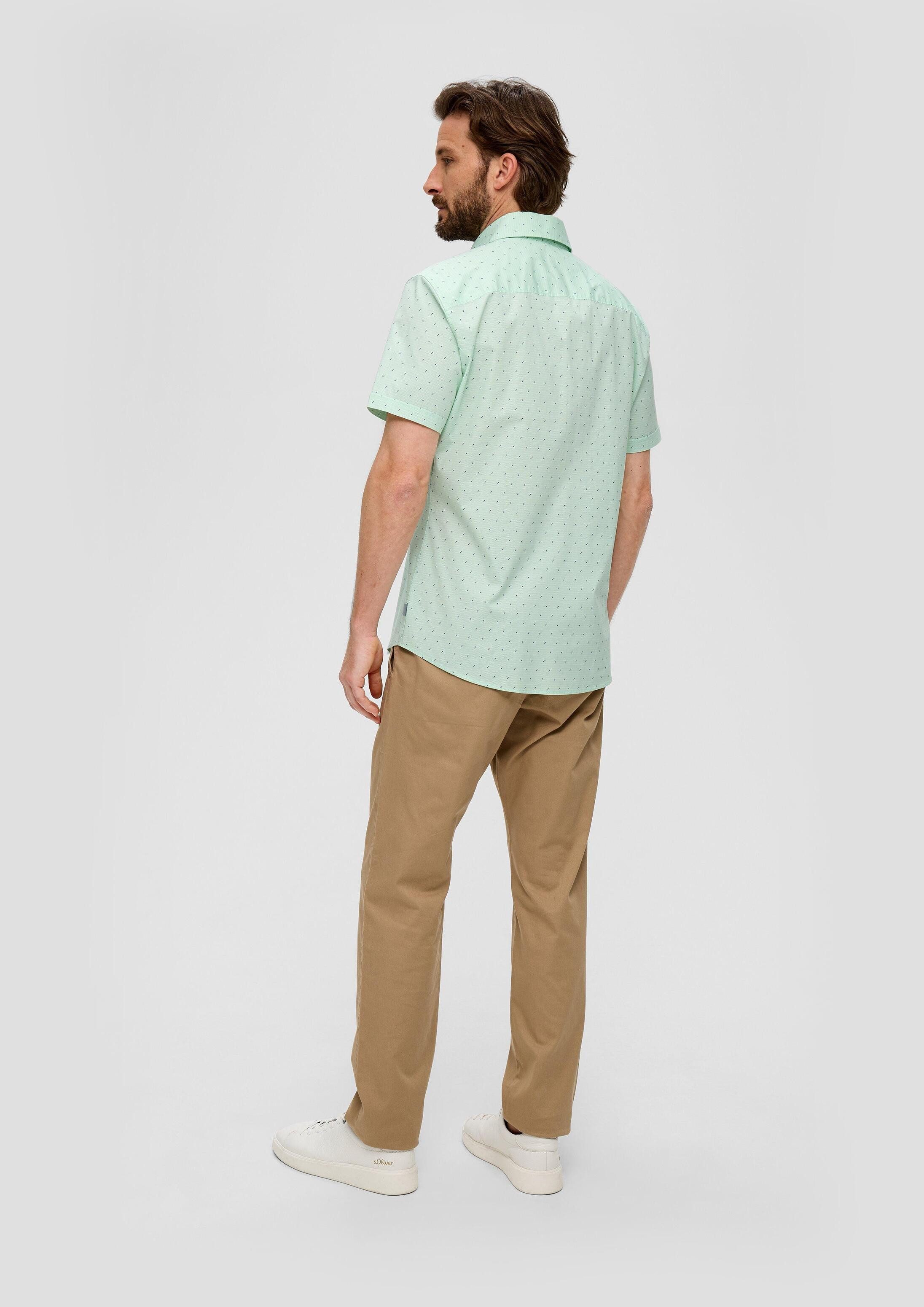 s.Oliver Kurzarmhemd Hemd Slim: Kurzarmhemd aus Baumwollstretch