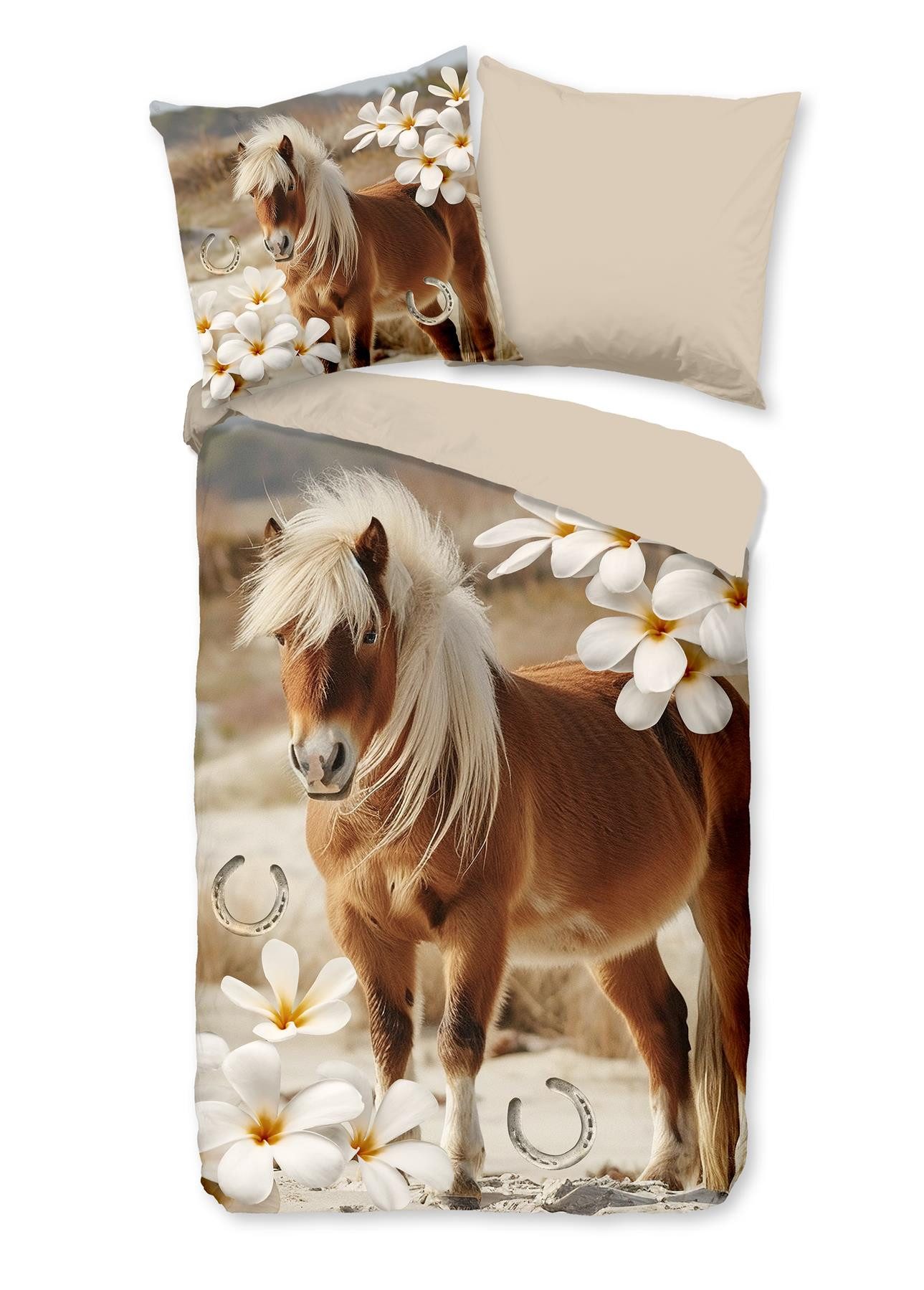 Pure Bettwäsche Microfaser Bettwäsche 135 X 200 cm + 1- 80 X 80 cm Fabi nat günstig online kaufen