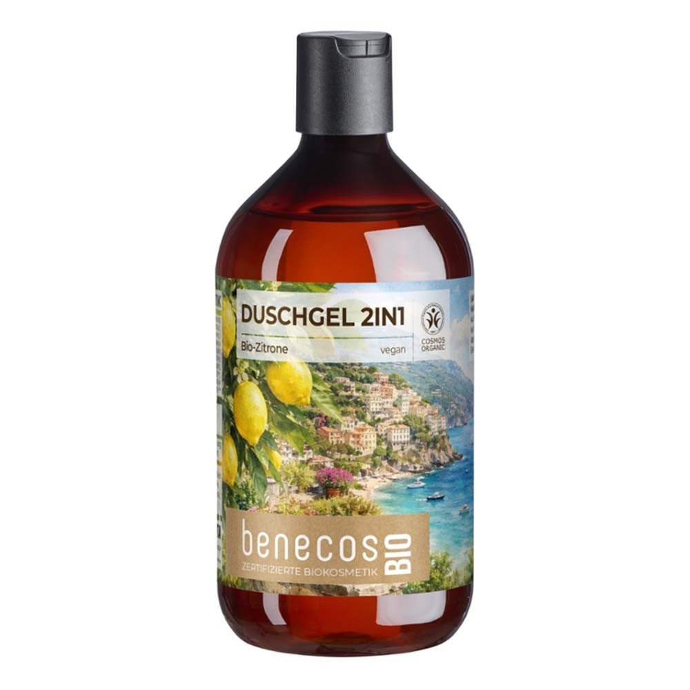 Benecos Duschgel Zitrone - Duschgel 2in1 Sommer-Edition 500ml