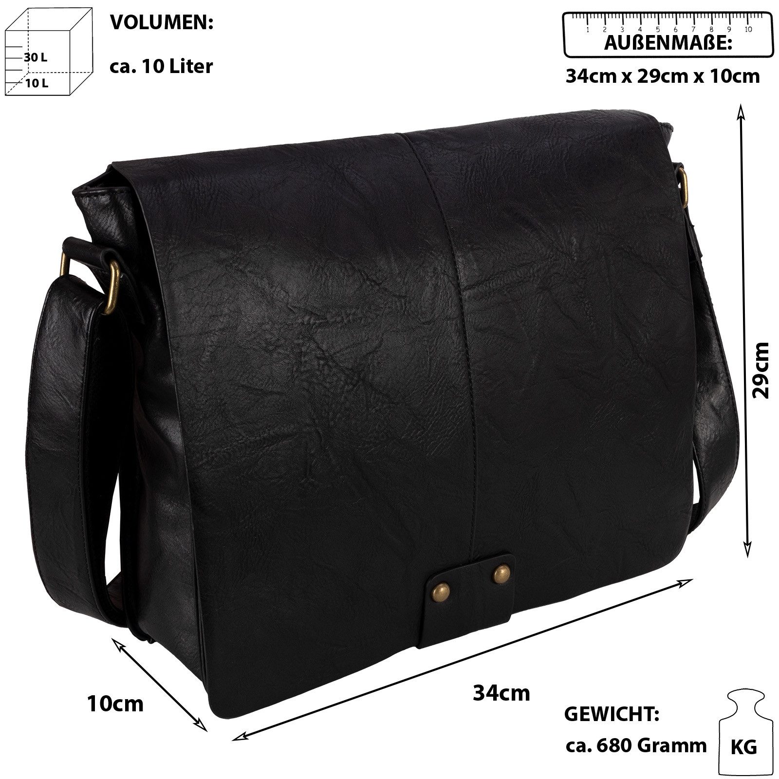 EAAKIE Umhängetasche Umhängetasche Flugbegleiter Schultertasche Messenger Damen Herren – Bild 2 von 5