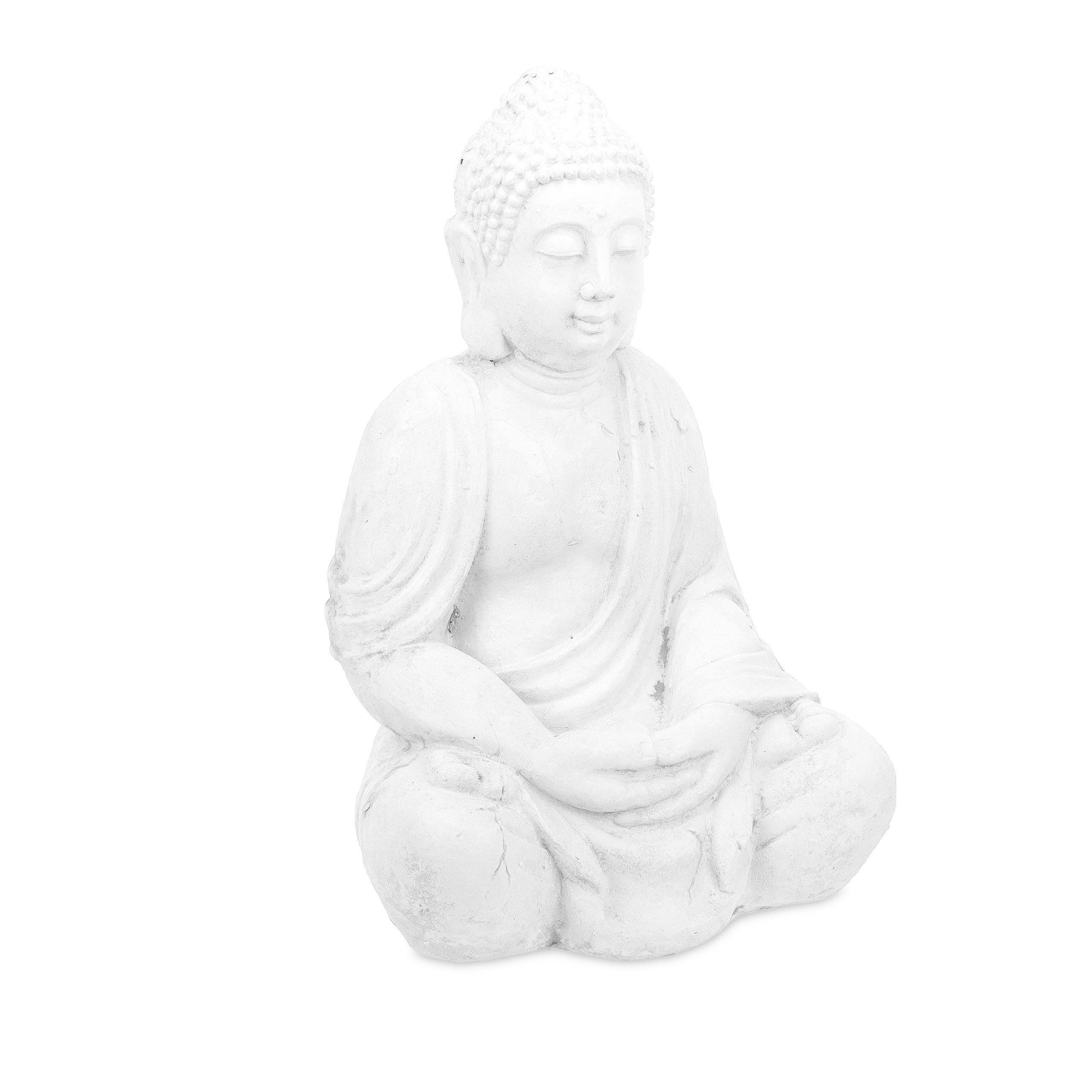 Buddha Buddhafigur 70 Figur relaxdays cm Weiße