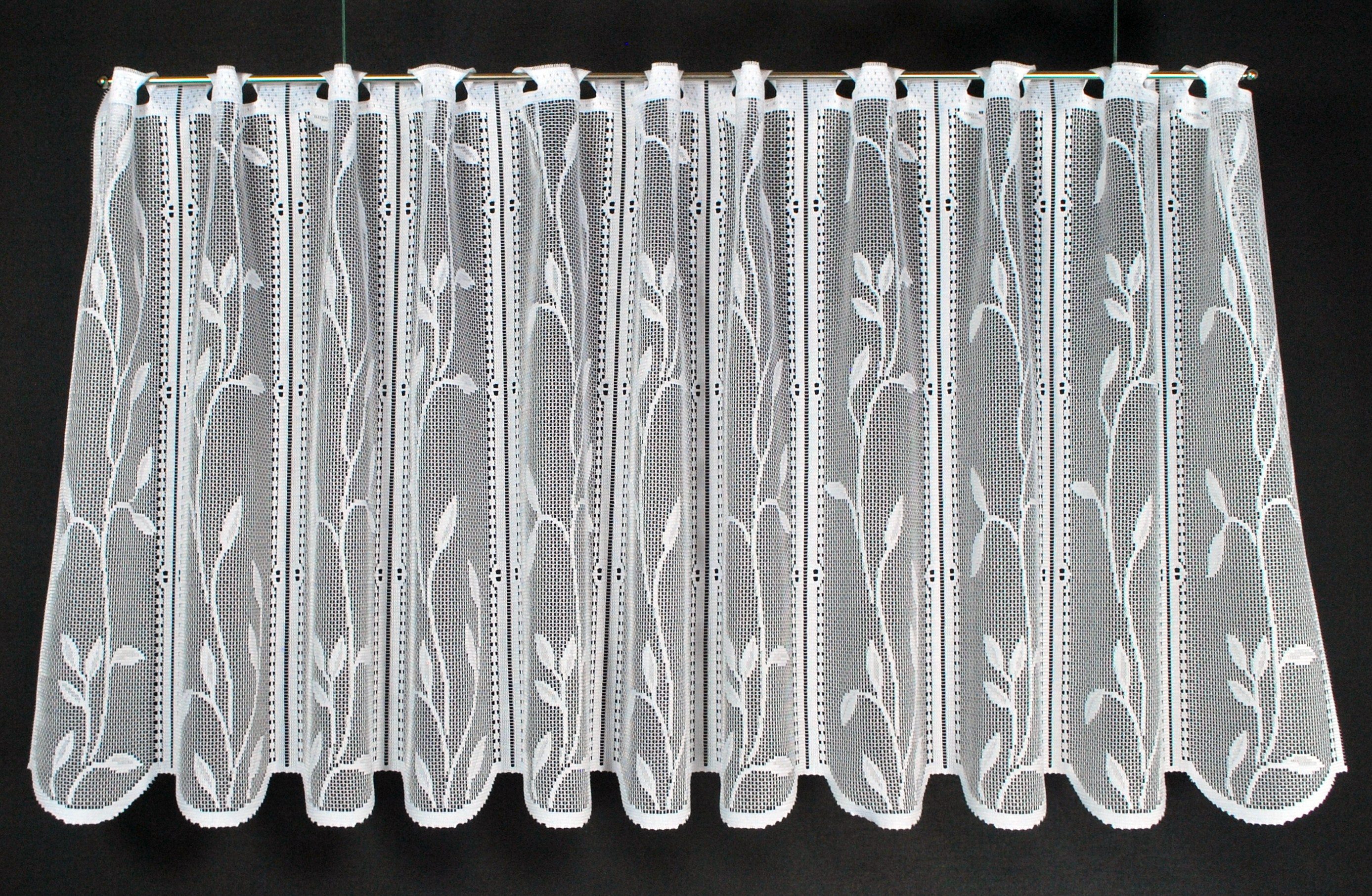 Gardinen Kranzusch Scheibengardine Raffrollo Blätterranke, Stangendurchzug, günstig online kaufen