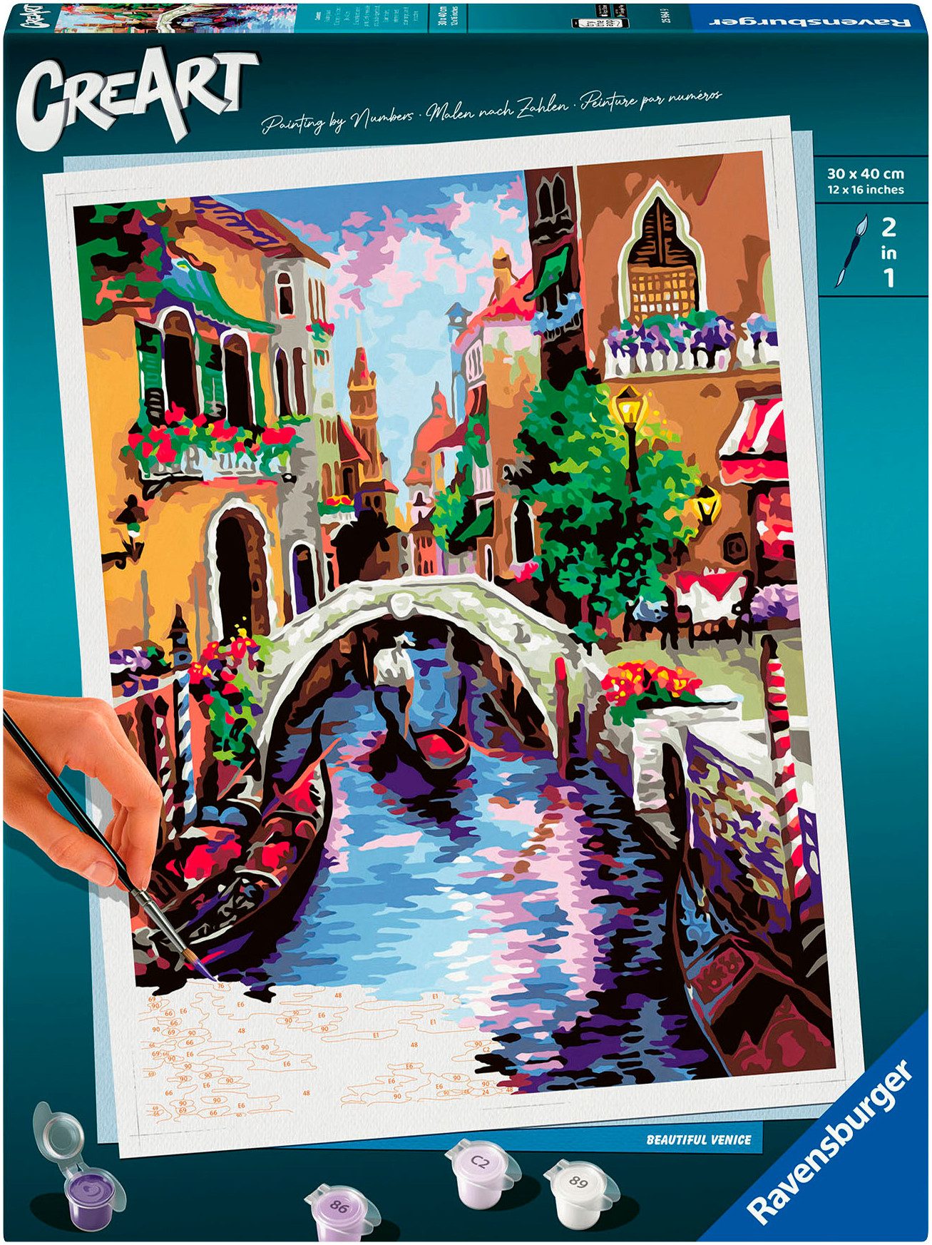 Ravensburger Malen nach Zahlen CreArt, Zauberhaftes Venedig, für Erwachsene; Made in Europe