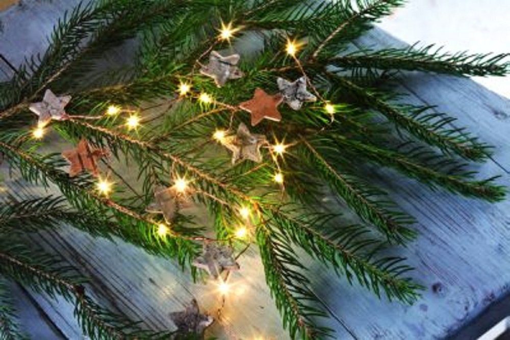 Hellum Lichterkette Hellum LEDLichterkette Holzsterne 20 BS warmweiß