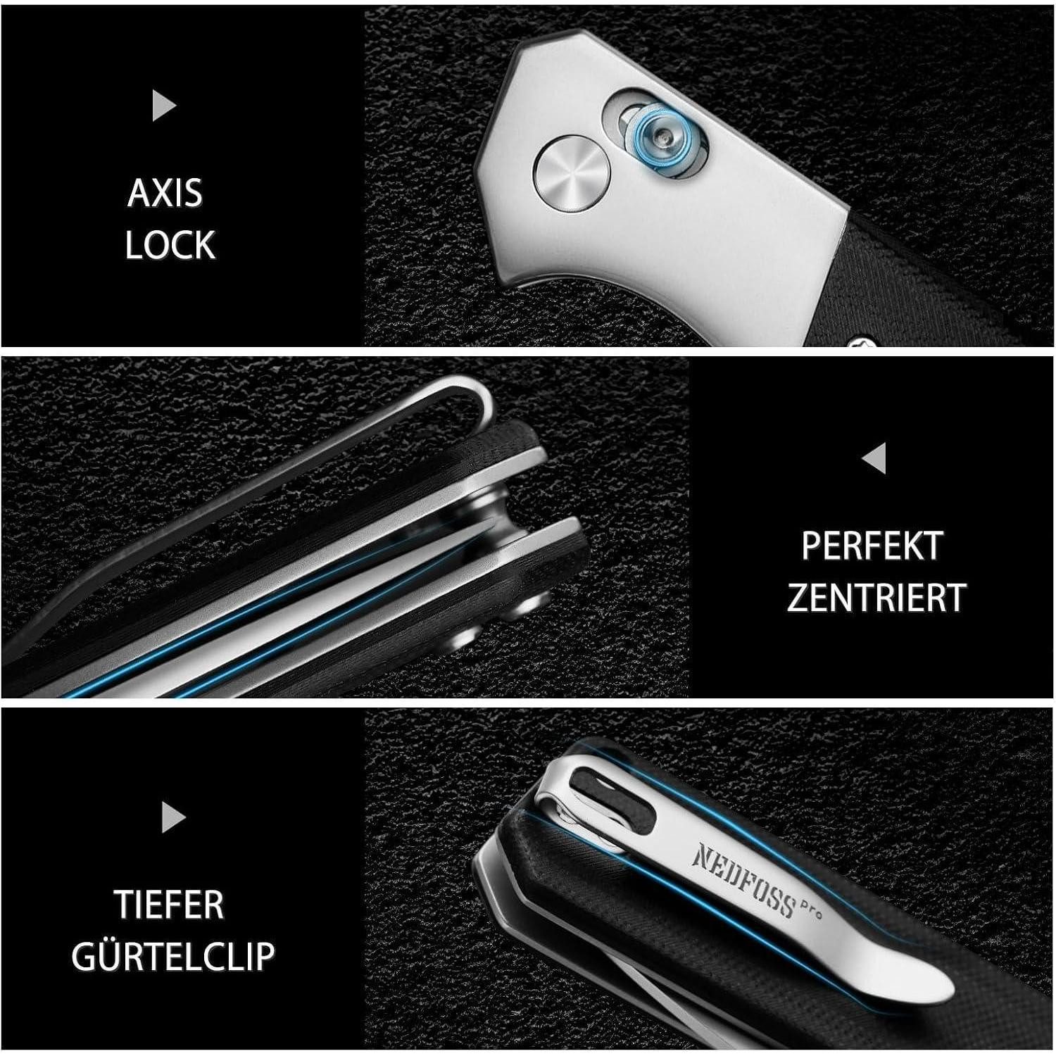 LuxusKollektion Allesschneider Premium Taschenmesser Klappmesser D2 Stahl 23,5cm Einhandmesser