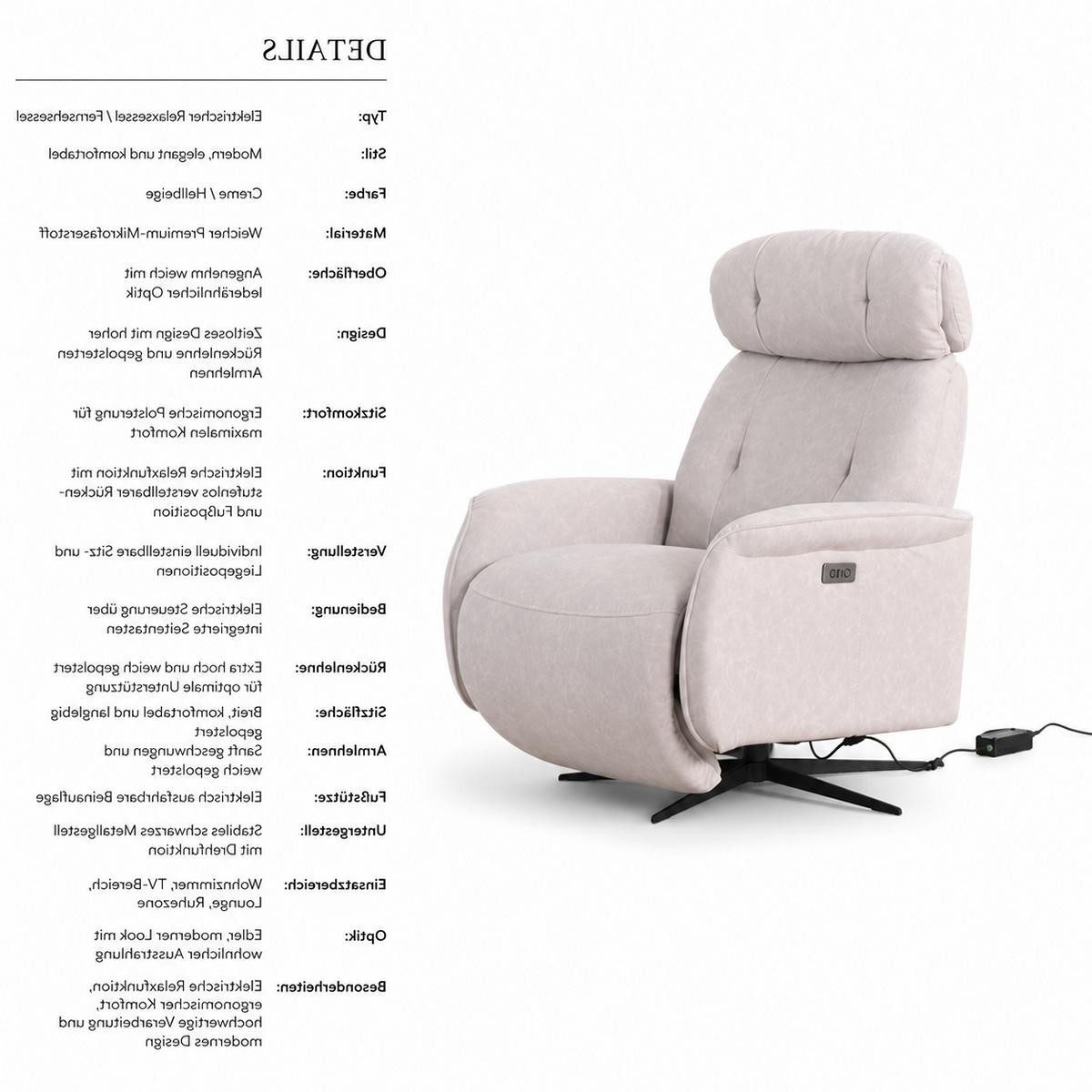 Xlmoebel Relaxsessel Beiger Relaxsessel mit verstellbarer Rückenlehne für Entspannung (1-St), Made in Europa