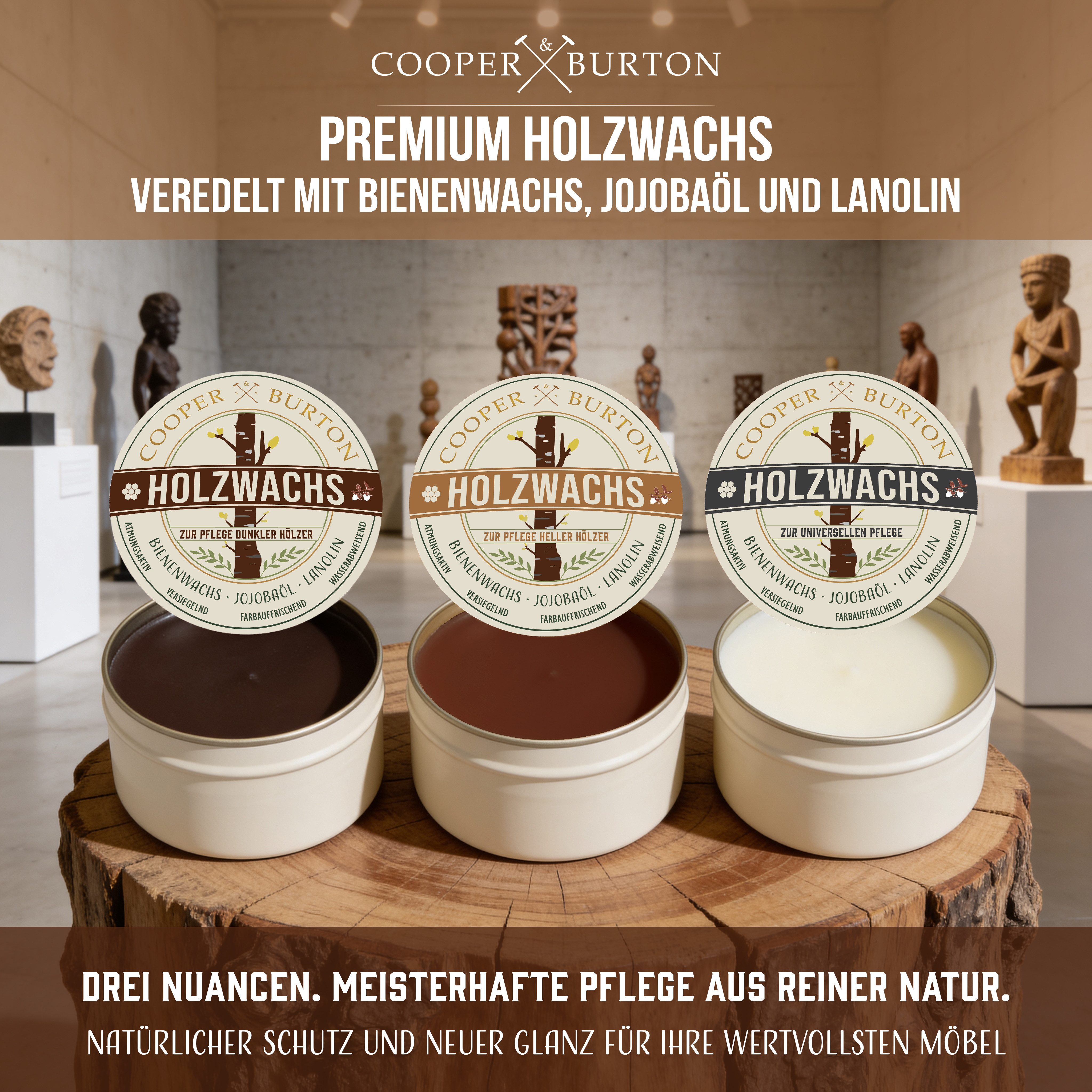 Cooper&Burton Holzwachs 200ml – Natürliche Holzpflege für Hölzer von Cooper & Burton Möbelreiniger (Holzwachs, Bodenwachs, Möbelwachs)