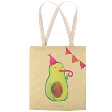 Mr. & Mrs. Panda Tragetasche Avocado Party - Gelb Pastell - Geschenk, Klassenfeier, Veggie, Shoppe (1-tlg), Stilvolles Design