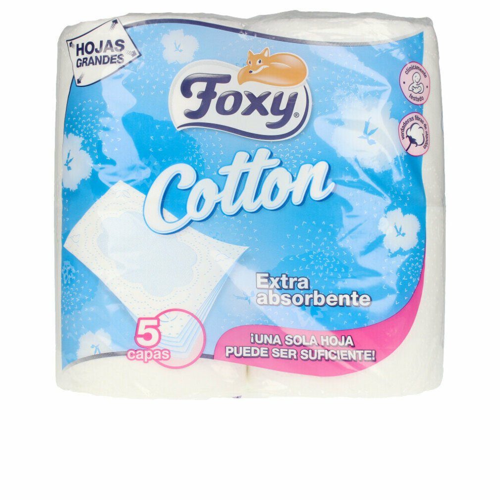 Foxy Pickel-Tupfer Cotton Toilettenpapier 5 Schichten 4 Rollen