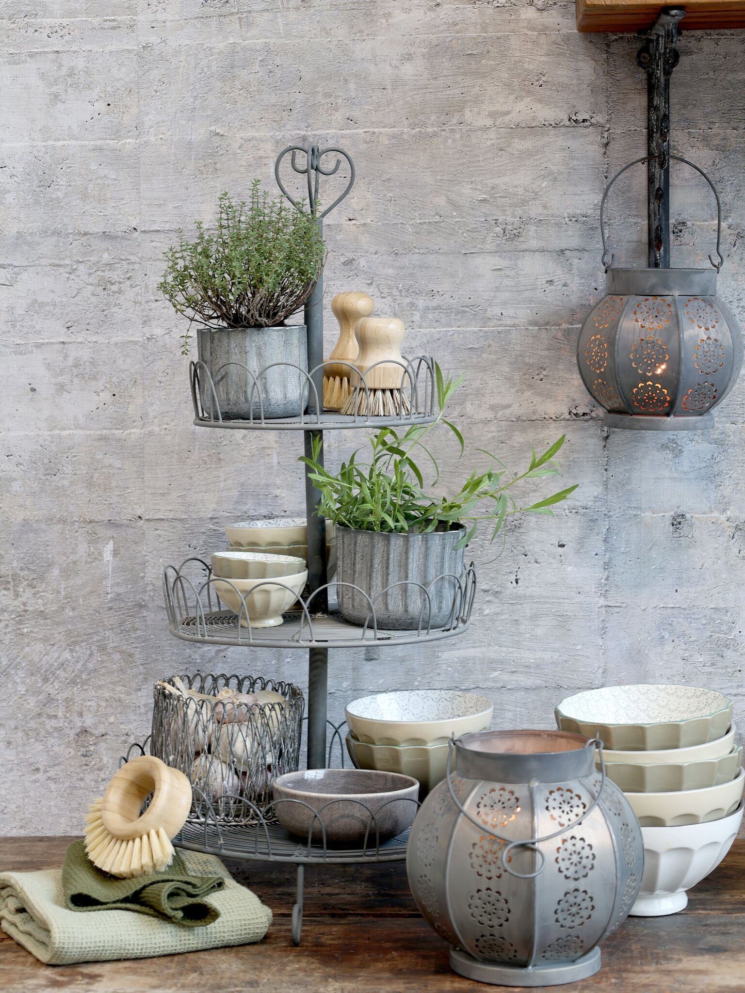 Eisen Laterne e Chic Muster Antique