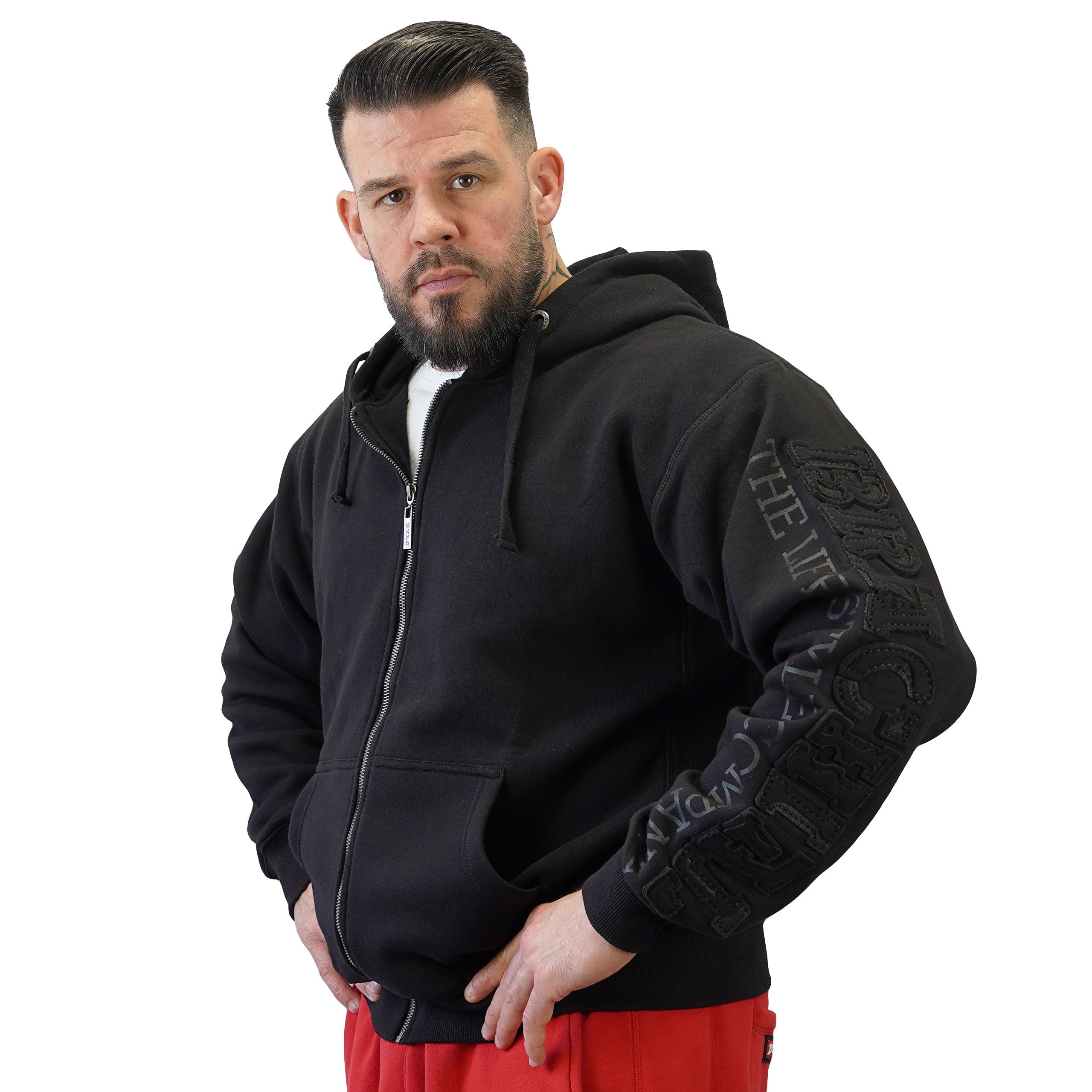 BRACHIAL THE LIFESTYLE COMPANY Kapuzensweatjacke Brachial Zip-Hoody "Gym" schwarz/schwarz 2XL