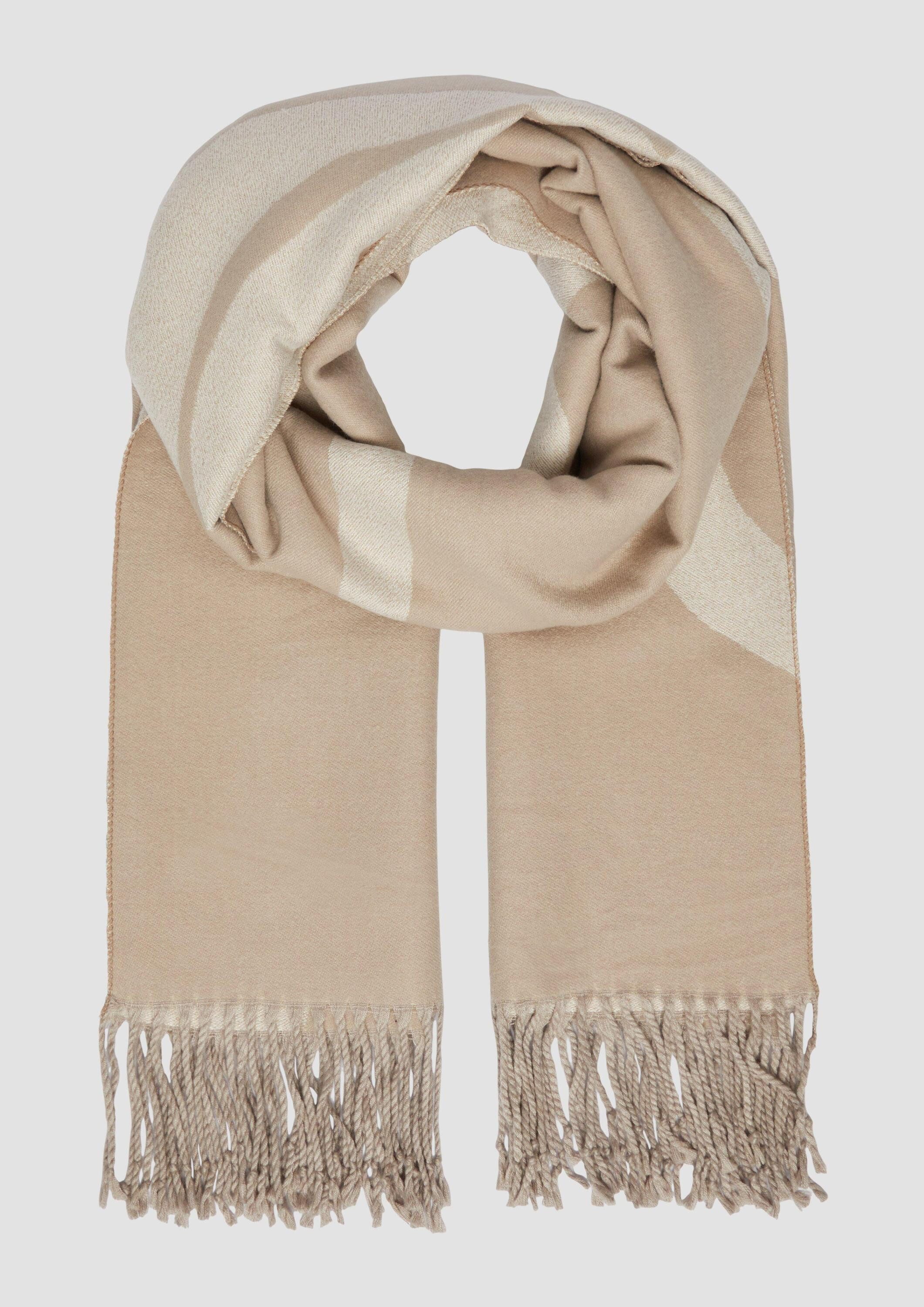 s.Oliver Schal Tuch, Eleganter Schal mit Fransen