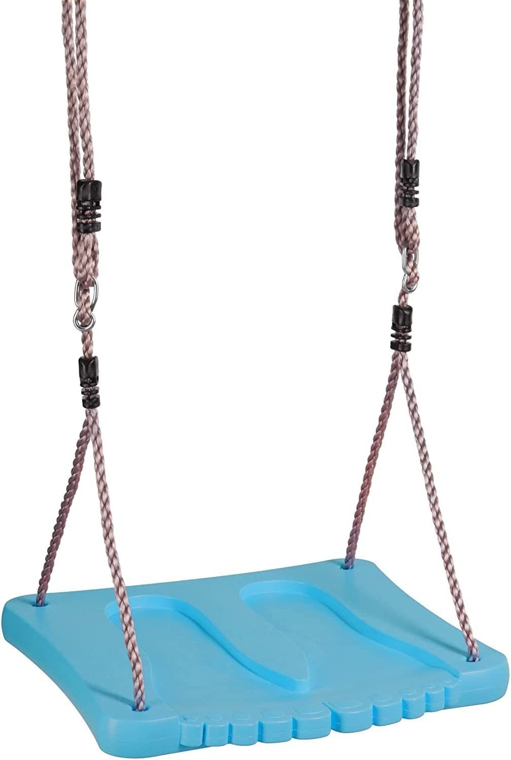 Fjoerdesports Einzelschaukel Stehschaukel für Kinder in quadratischer Form,  (Schaukelbrett für Indoor und Outdoor, rutschfeste Kinderschaukel, mit  Fußvertiefungen, Höhenverstellbar, robuste Schaukel), ca. 46 x 39 x 4 cm