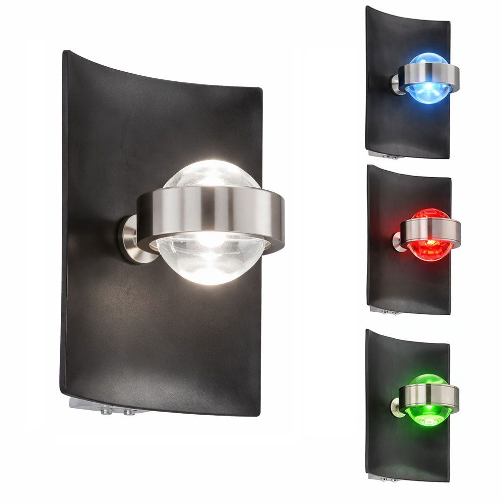 FISCHER & HONSEL LED Wandleuchte, LED-Leuchtmittel fest verbaut, Warmweiß, Neutralweiß, Farbwechsel, Wandleuchte RGB Farbwechsel LED CCT schwarz Treppenhauslampe
