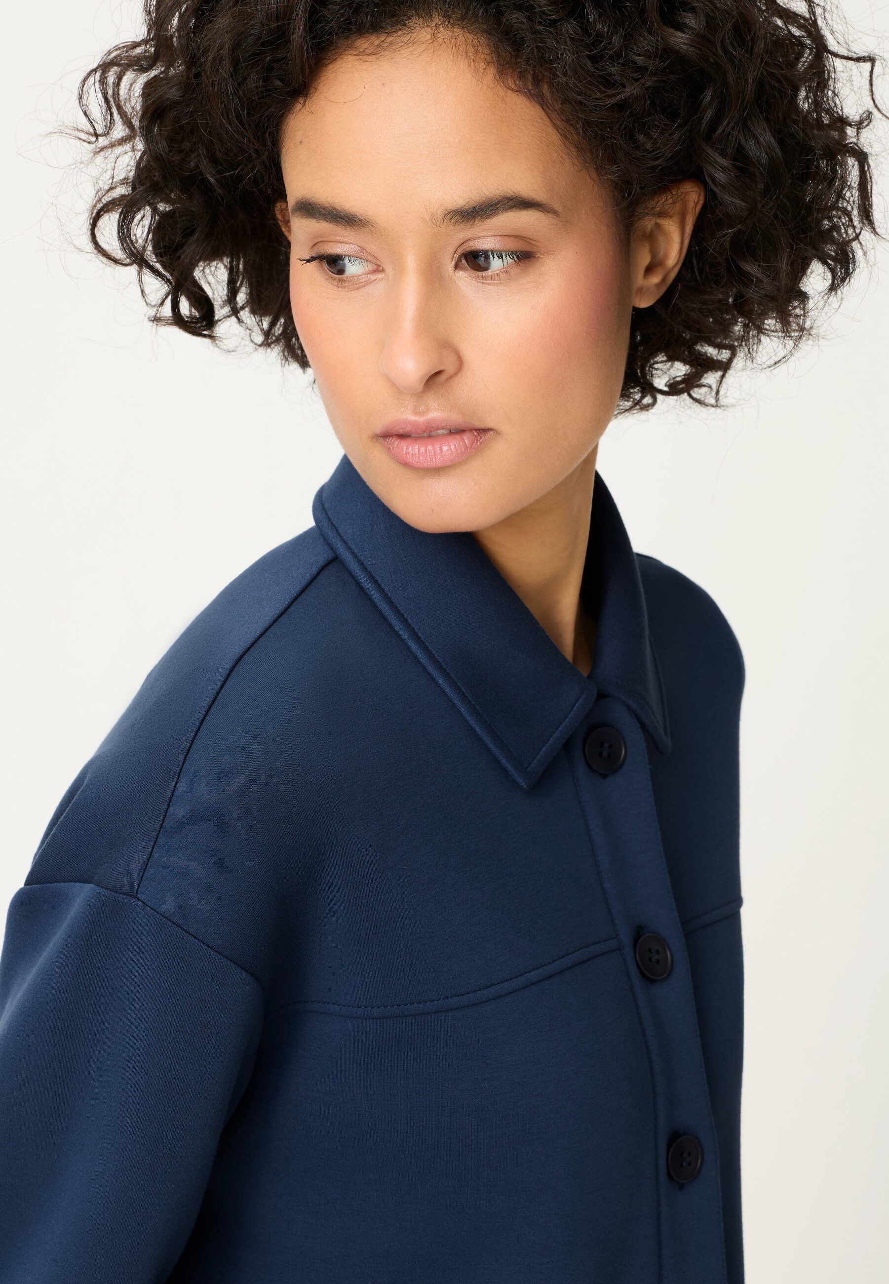 Olsen Sweatjacke Jerseyjacke mit Hemdblusenkragen