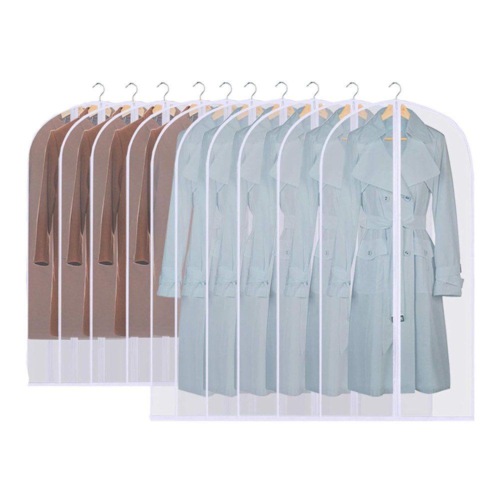 HIBNOPN Kleiderschutzhülle 10 Stück Kleidersack Anzug Lange Rand Transparent Kleidersäcke (5 St)