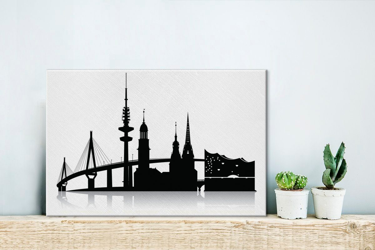 OneMillionCanvasses® Leinwandbild Eine schwarz-weiße Illustration mit günstig online kaufen