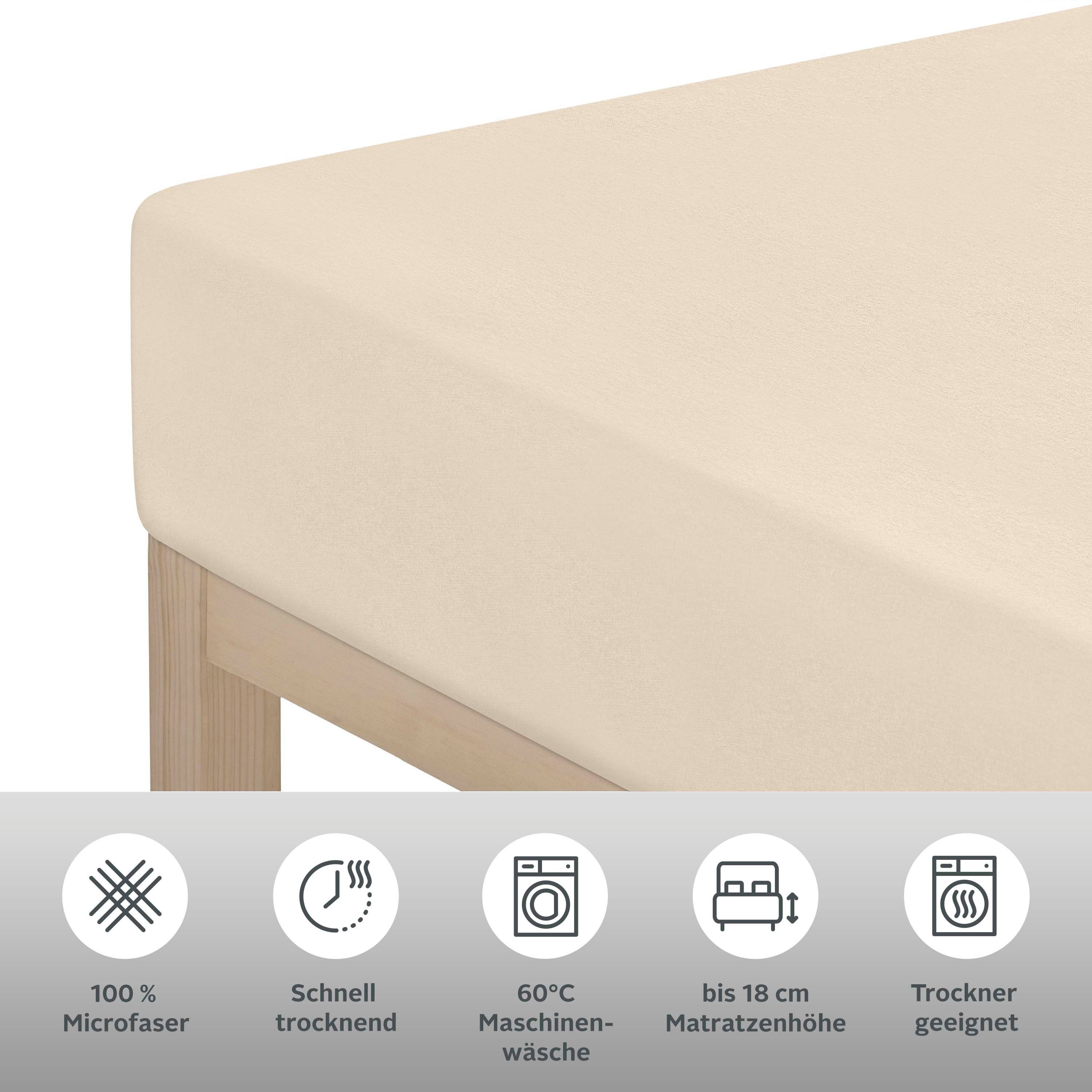 OTTO home Spannbettlaken PAPRIKA, Microfaser-Jersey, Gummizug: rundum, (1 Stück), Bettlaken Laken in zwei Qualitäten: Fleece & Jersey, schnelltrocknend