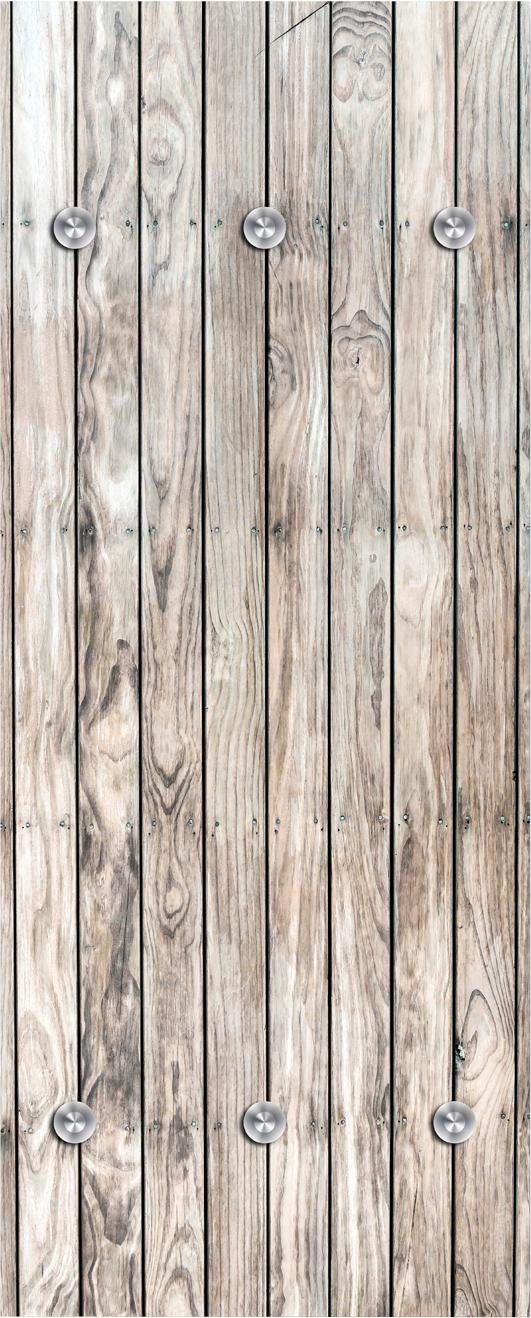 queence Garderobenleiste Holzwand, Paneele, mit 6 Haken, 50 x 120 cm