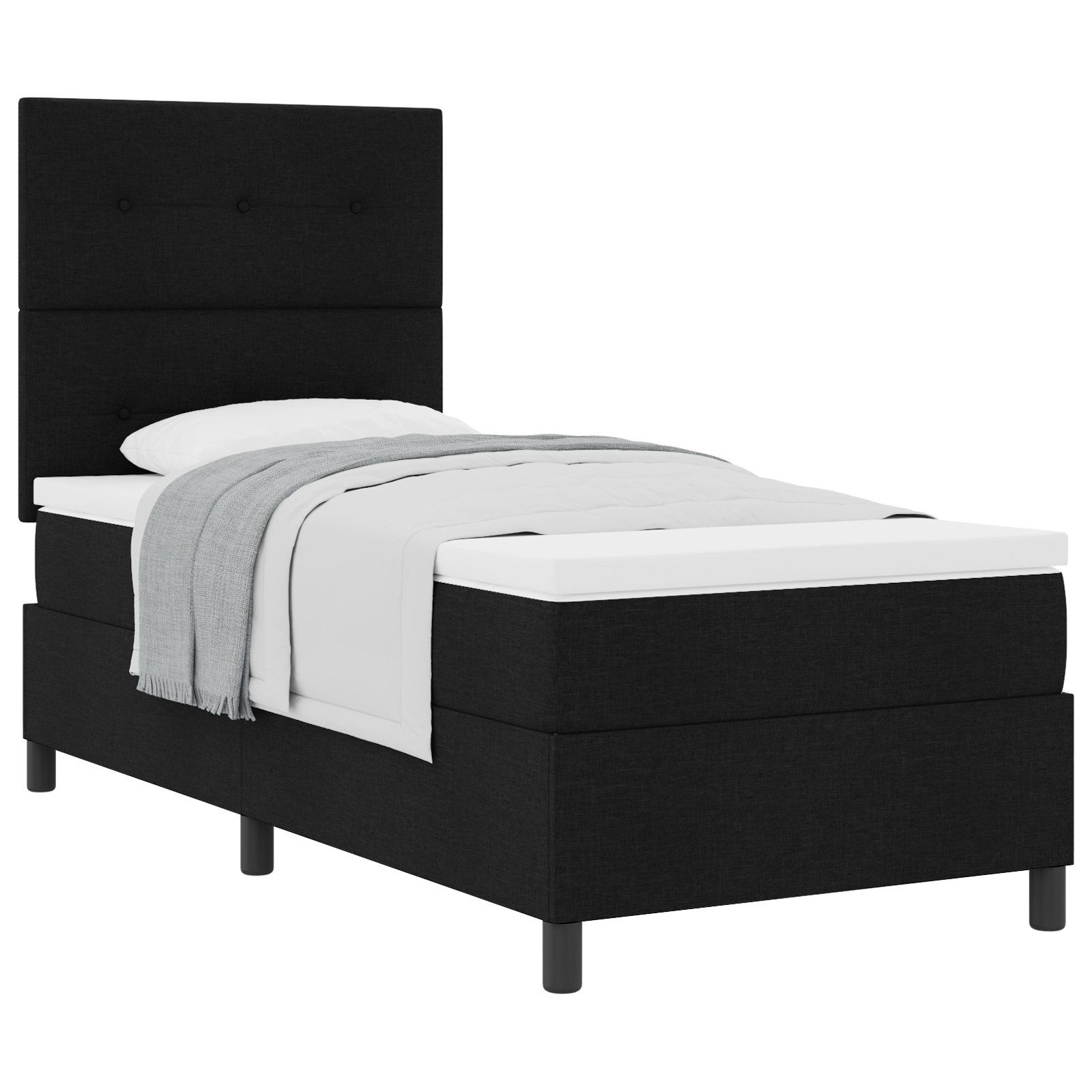 vidaXL Bett Boxspringbett mit Matratze Schwarz günstig online kaufen