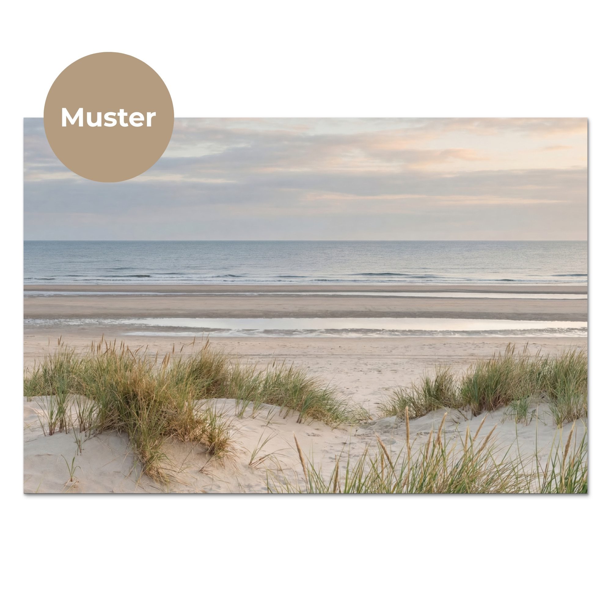 KitchenYeah Küchenrückwand Muster selbstklebend (keine Folie) Sandstrand - Bewölkt - Dünen, (1-tlg), Spritzschutz, Küche, Rückwand, Küchenwand, Küchenfront, 30x20 cm