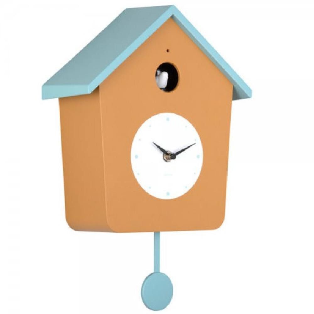 Karlsson Uhr Kuckucksuhr Wall Clock Cuckoo Light Ocker Blau