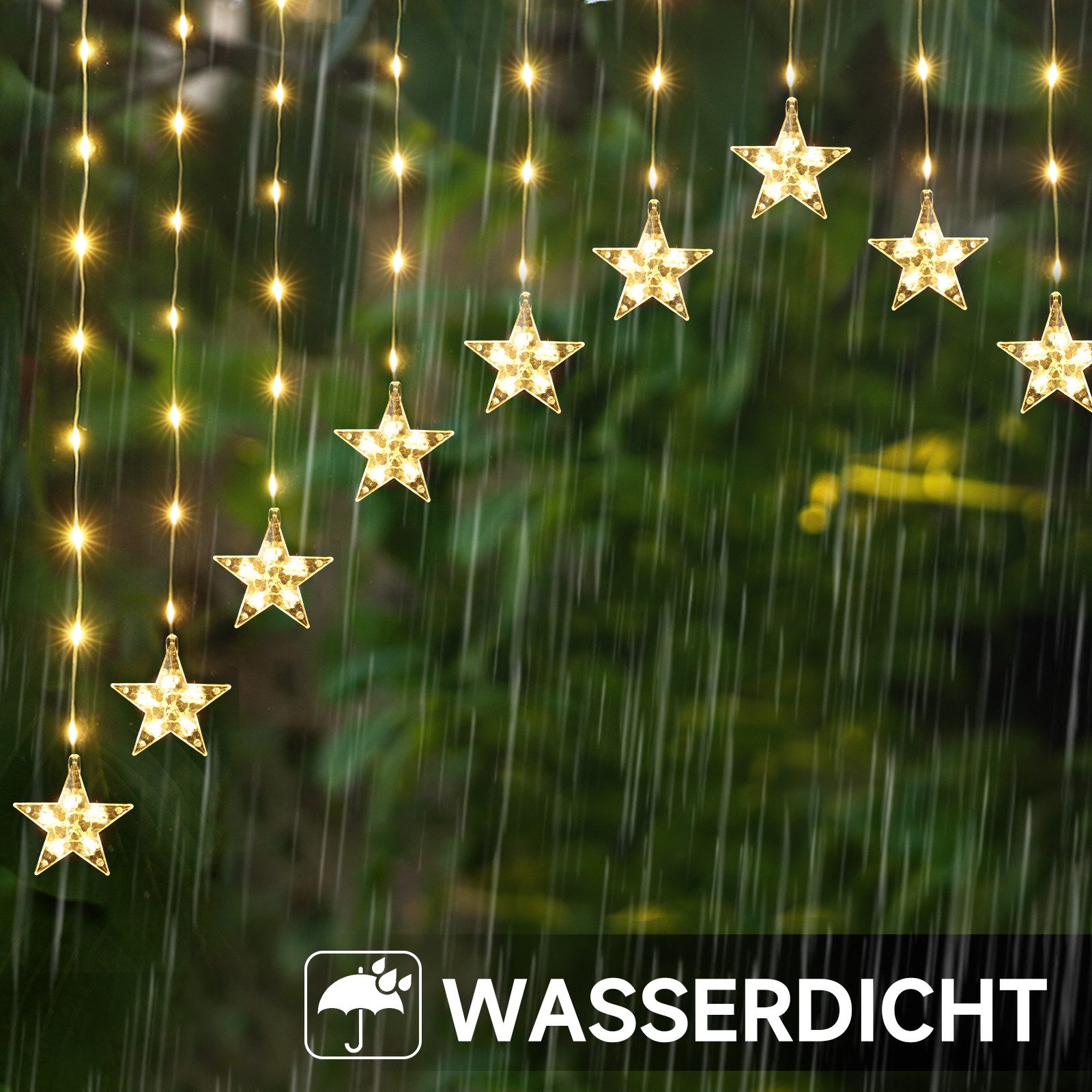 Salcar LED-Lichterkette 3m LED Sternen Lichtervorhang günstig online kaufen